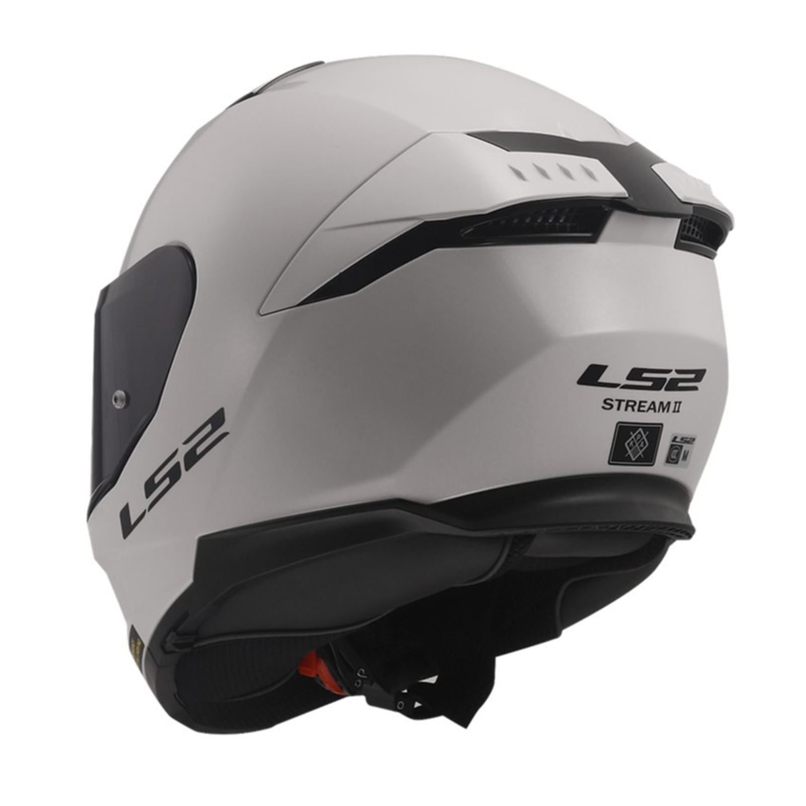 LS2 Stream II Solid Helmet with SunShield - Gloss White_1726620