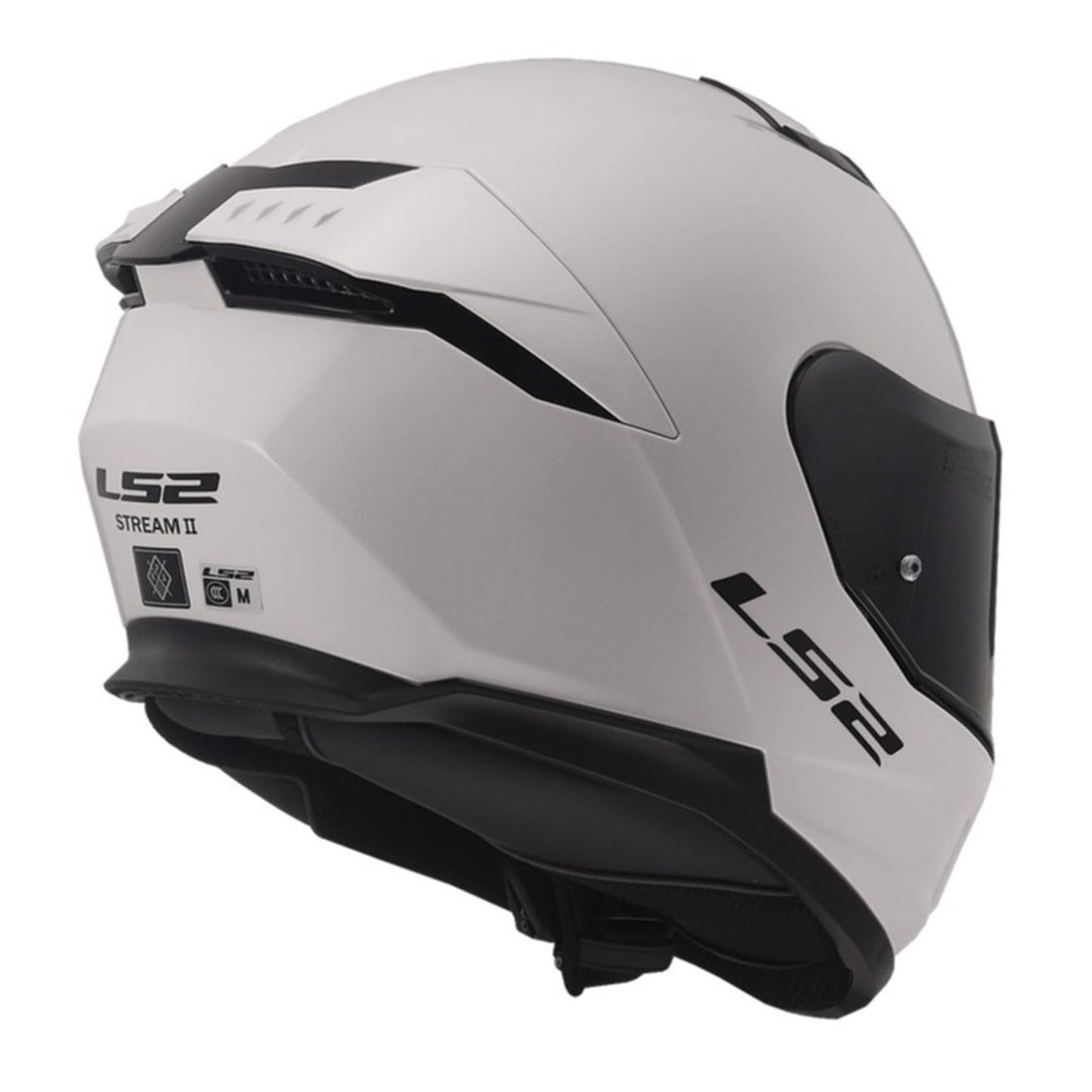 LS2 Stream II Solid Helmet with SunShield - Gloss White_1726621