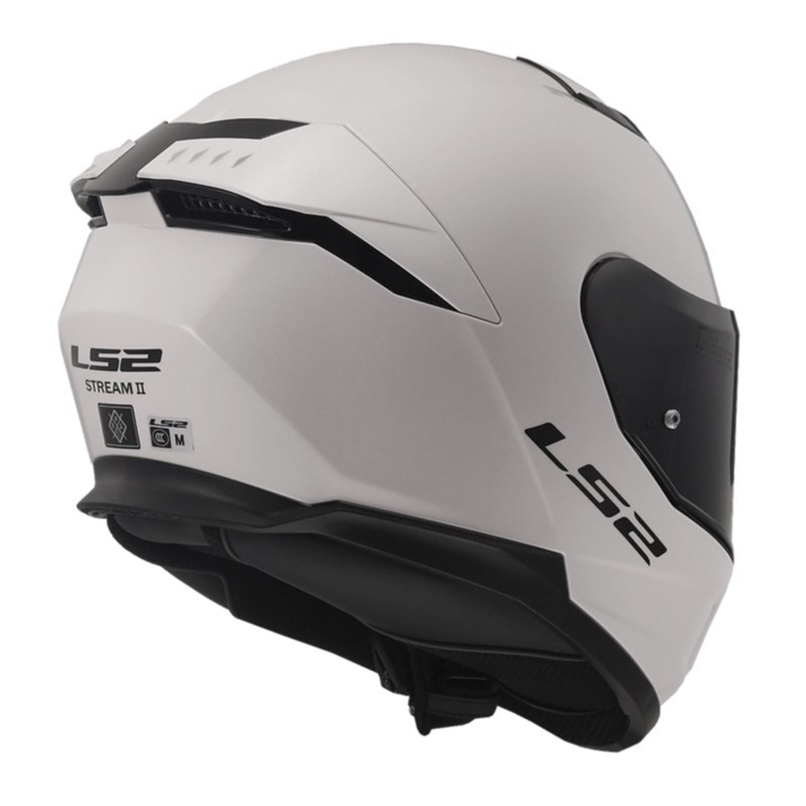 LS2 Stream II Solid Helmet with SunShield - Gloss White_1726621