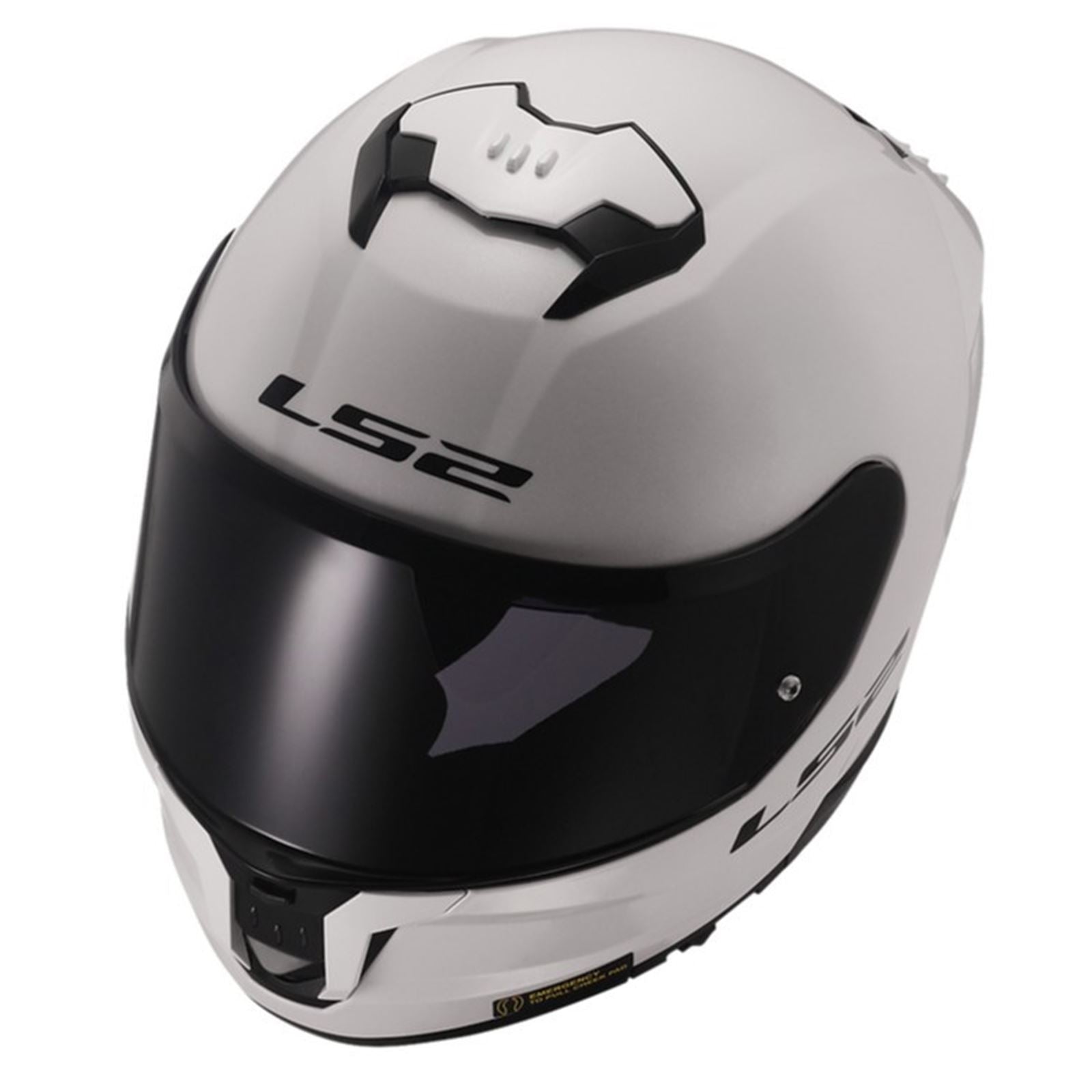 LS2 Stream II Solid Helmet with SunShield - Gloss White_1726642