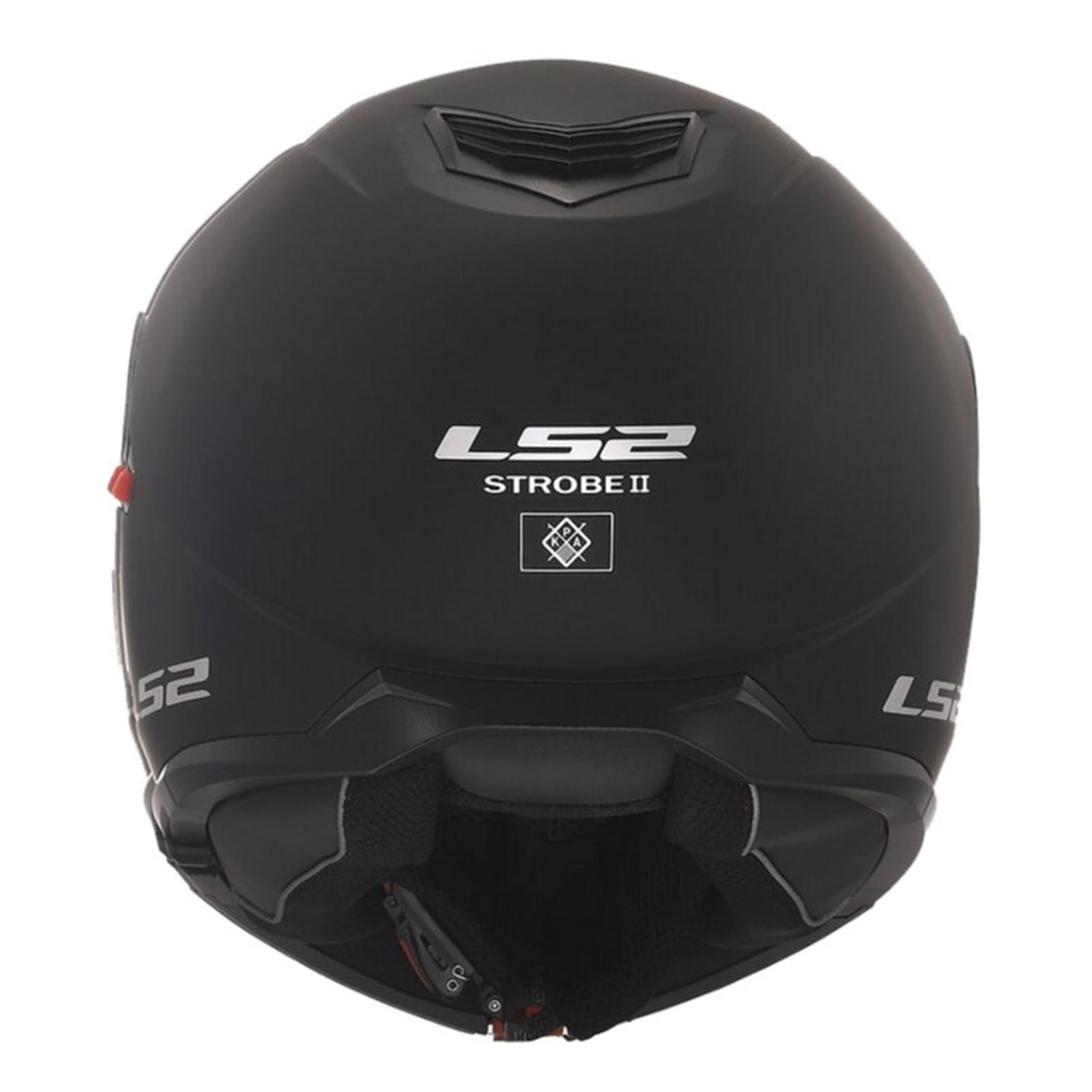 LS2 Strobe II Solid Modular Motorcycle Helmet with SunShield Matte Black_1819071