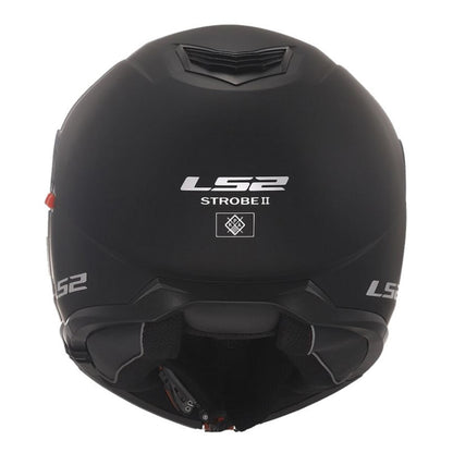 LS2 Strobe II Solid Modular Motorcycle Helmet with SunShield Matte Black_1819071