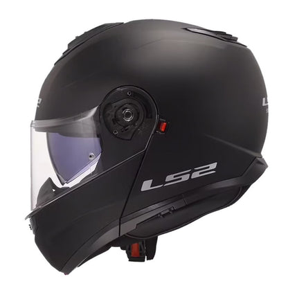 LS2 Strobe II Solid Modular Motorcycle Helmet with SunShield Matte Black_1819070