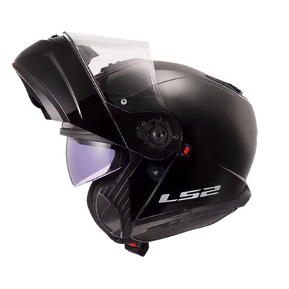 LS2 Strobe II Solid Modular Motorcycle Helmet with SunShield Matte Black_1819069
