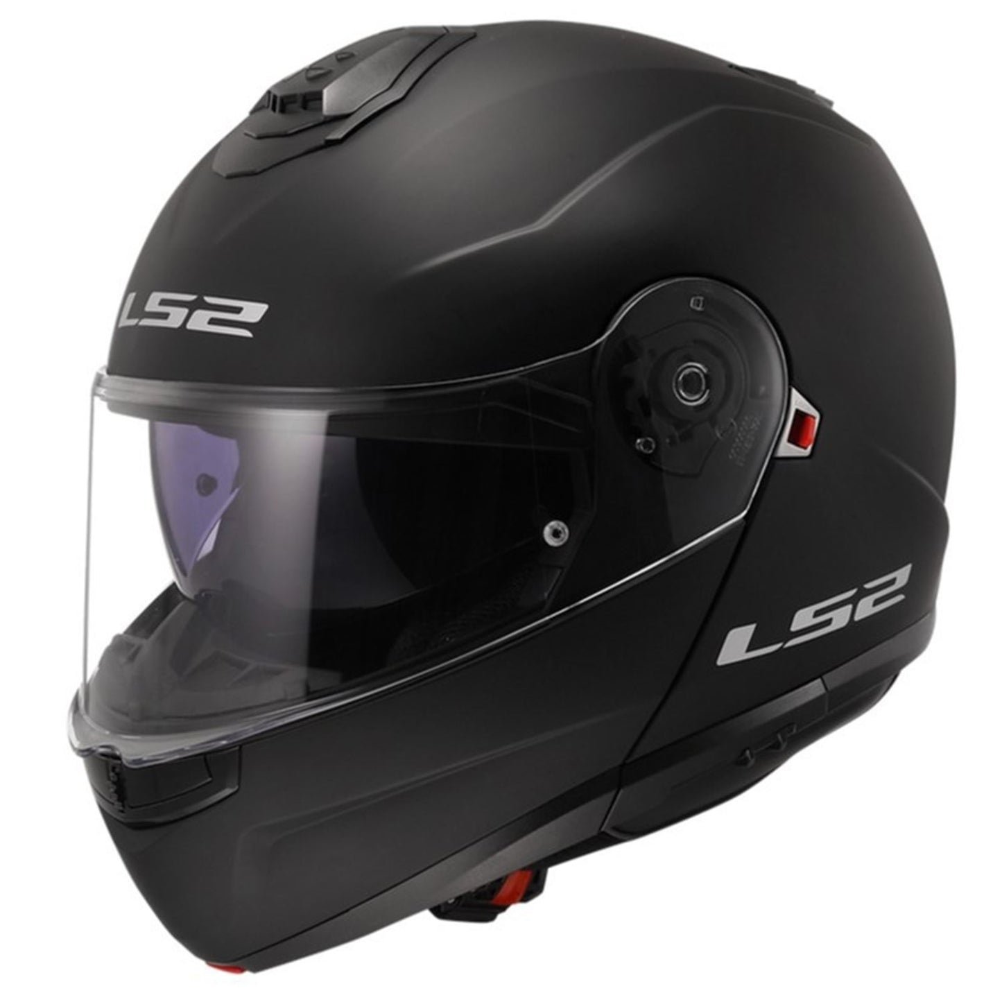 LS2 Strobe II Solid Modular Motorcycle Helmet with SunShield Matte Black_1819068