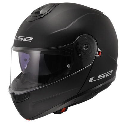 LS2 Strobe II Solid Modular Motorcycle Helmet with SunShield Matte Black_1819068
