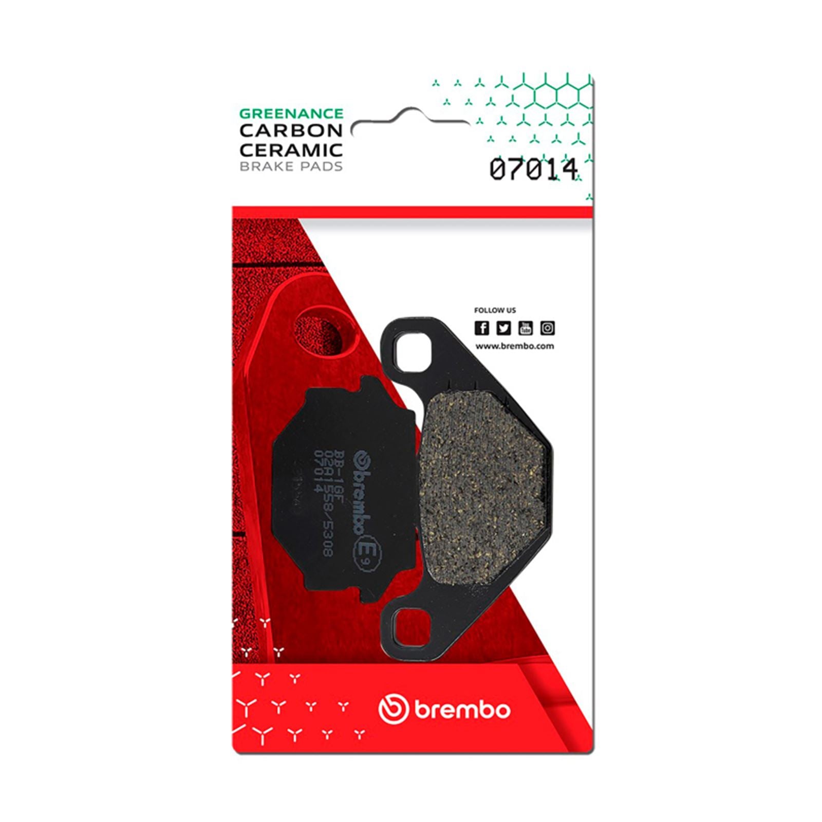Brembo OE - Powersports Carbon Ceramic Brake Pad - Rear fits Aprilia /Fantic /Mz [MPN: 07014]_1728301