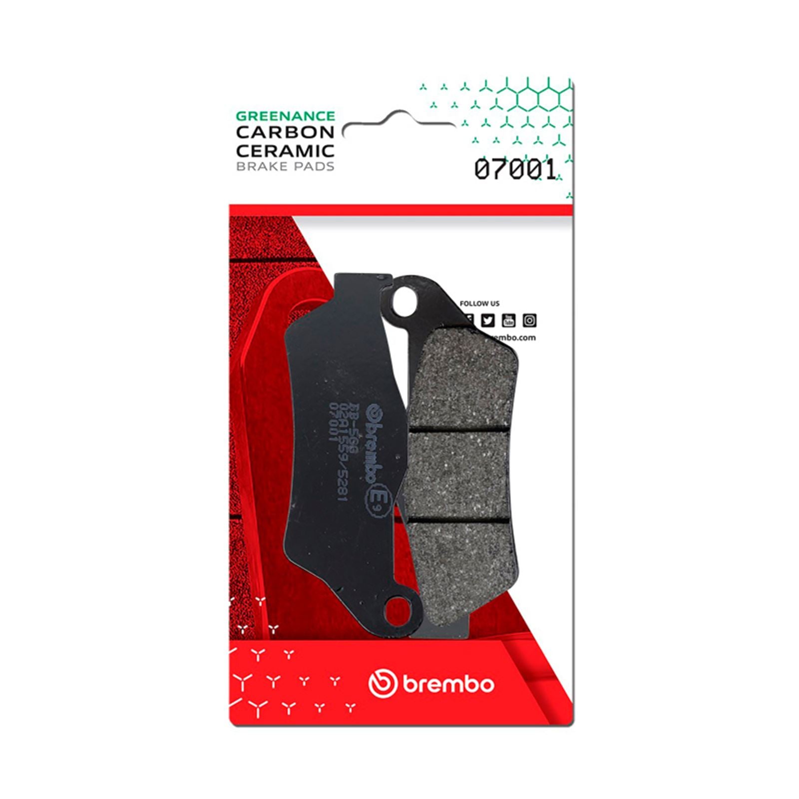 Brembo OE - Powersports Carbon Ceramic Brake Pad - Front fits Aprilia/Gilera/Suzuki /Yamaha [MPN: 07001]_1728015