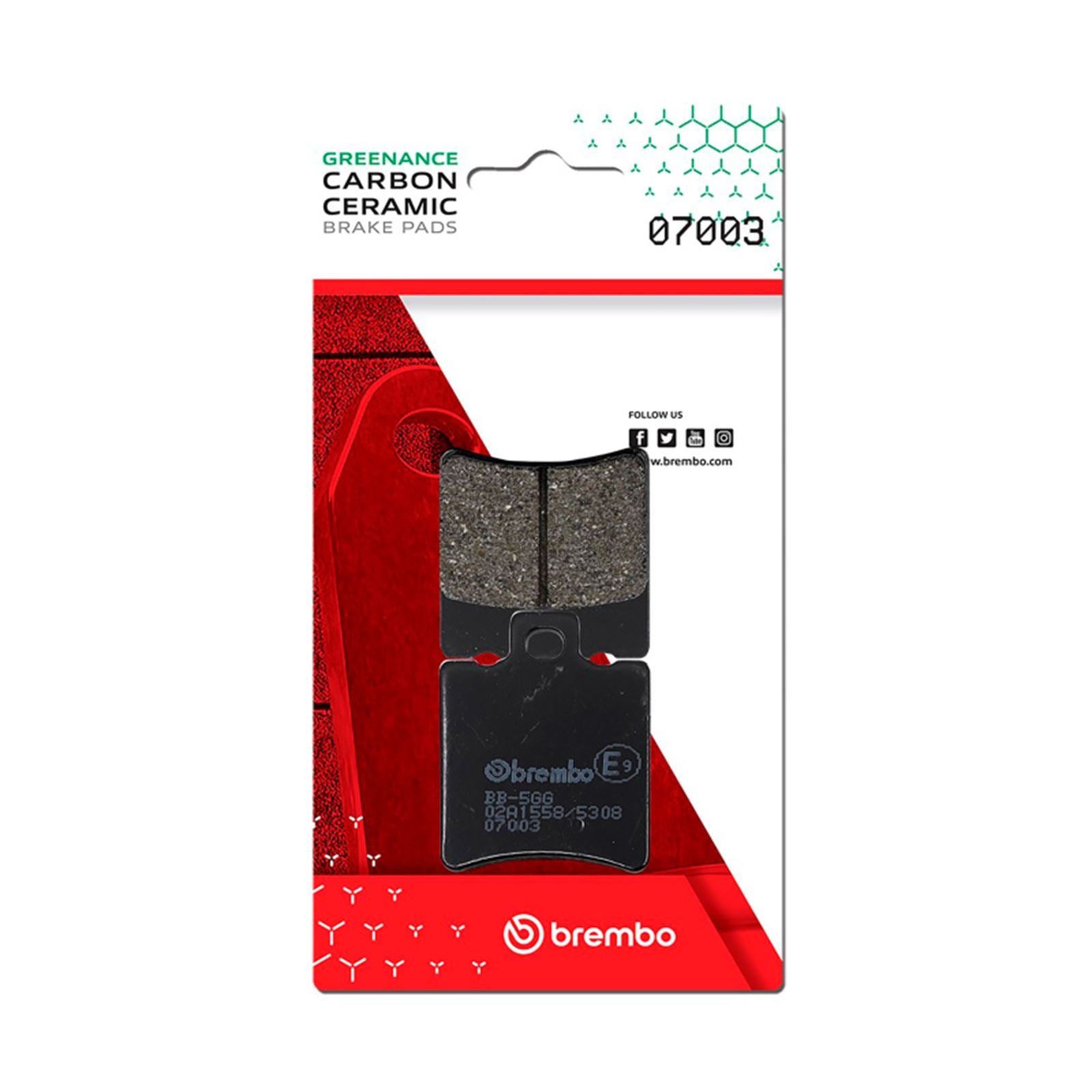 Brembo OE - Powersports Carbon Ceramic Brake Pad - Front fits Piaggio Storm/Zip/Typhoon [MPN: 07003]_1727877
