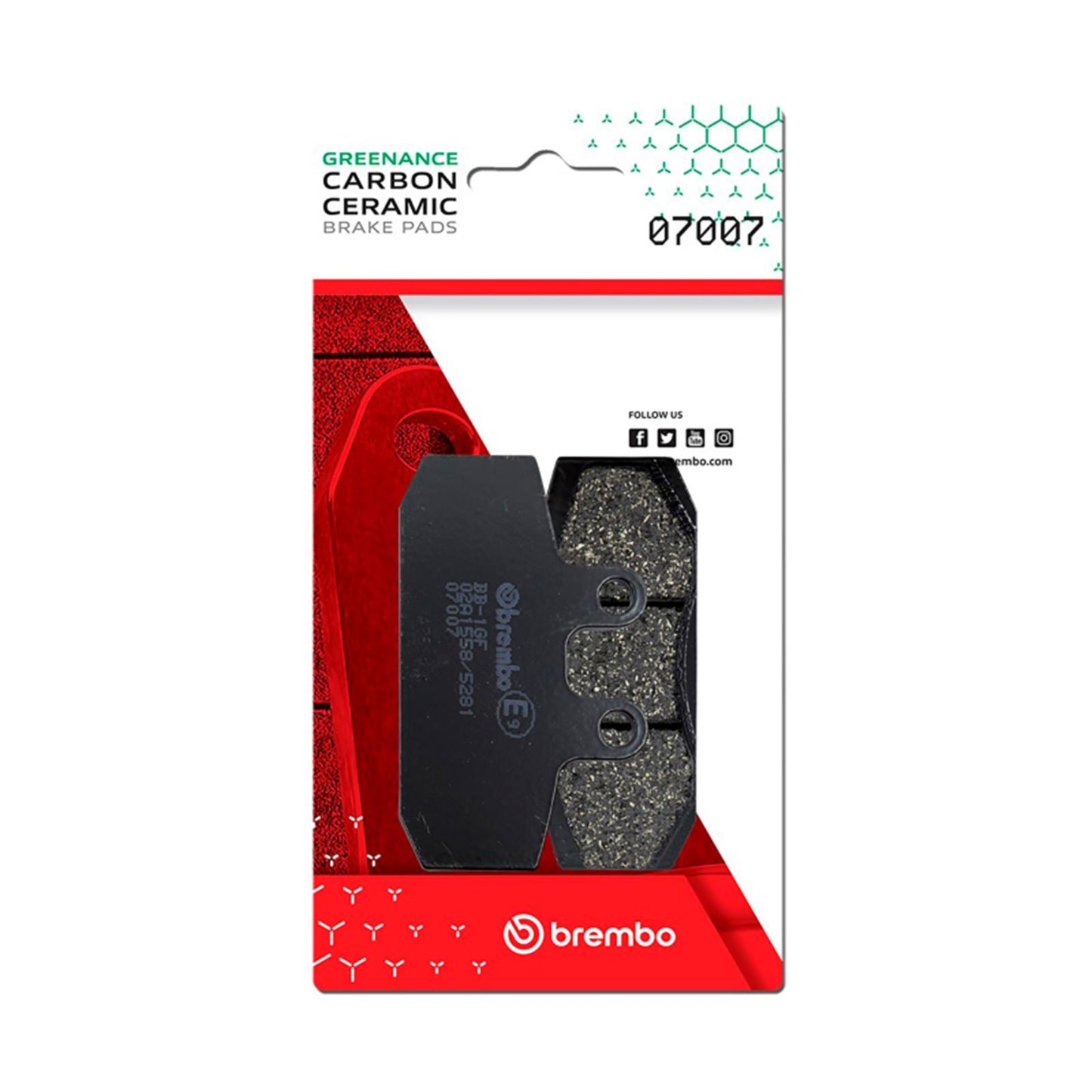 Brembo OE - Powersports Carbon Ceramic Brake Pad - Front fits Honda [MPN: 07007]_1728685