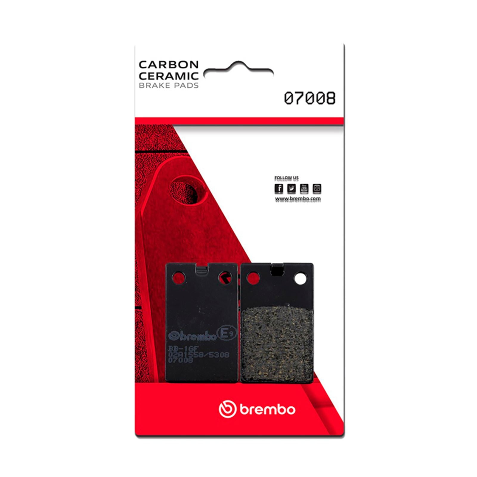 Brembo OE - Powersports Carbon Ceramic Brake Pad - Front fits Aprilia/Malaguti /TGB R/Tomos Bt [MPN: 07008]_1728450