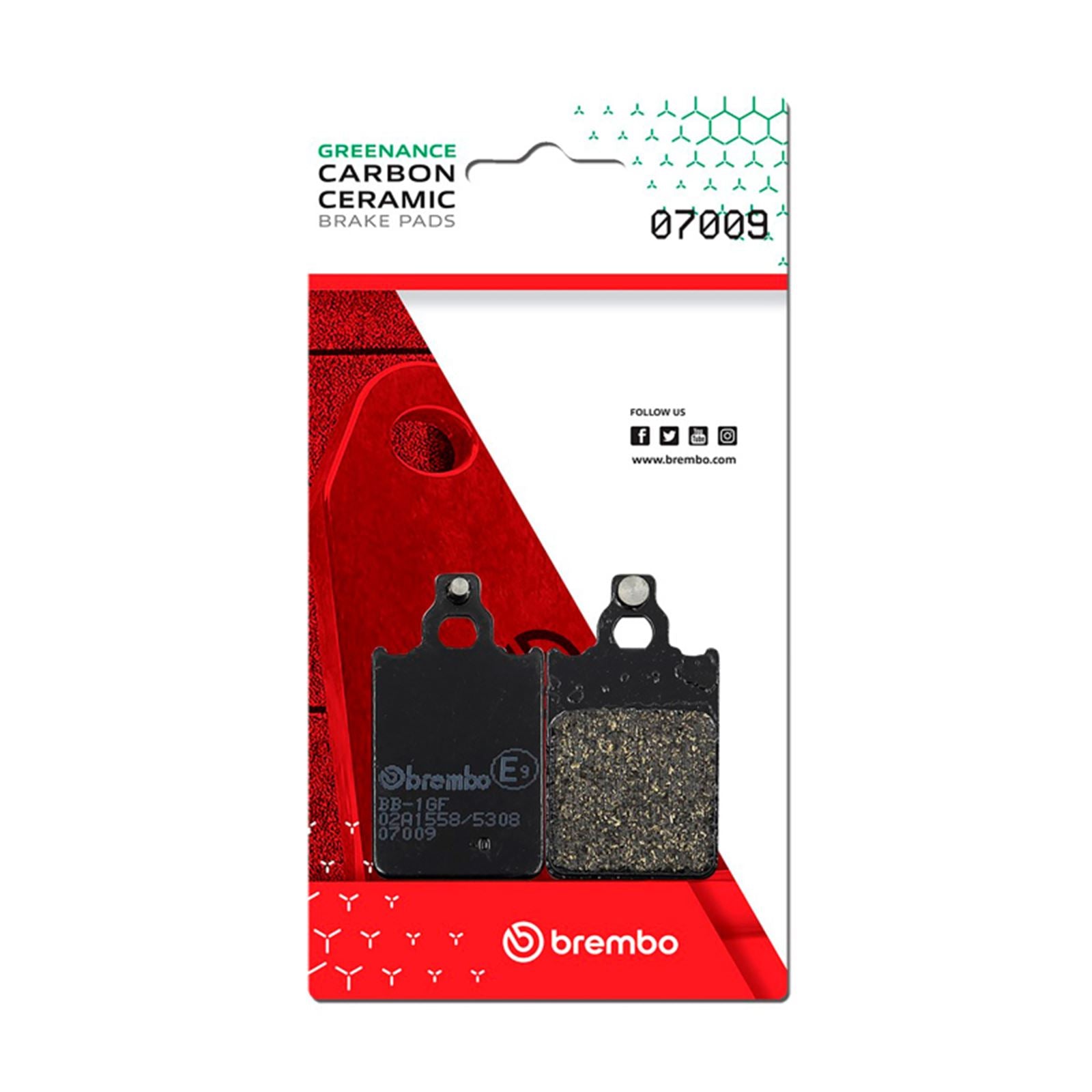 Brembo OE - Powersports Carbon Ceramic Brake Pad - Front fits KTM/Malaguti/Yamaha Dt [MPN: 07009]_1728866