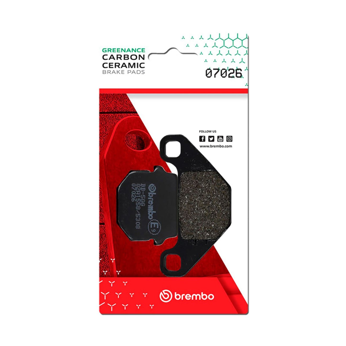 Brembo OE - Powersports Carbon Ceramic Brake Pad - Front fits Peugeot Speedfight/ Squab/ Trekker [MPN: 07026]_1728733