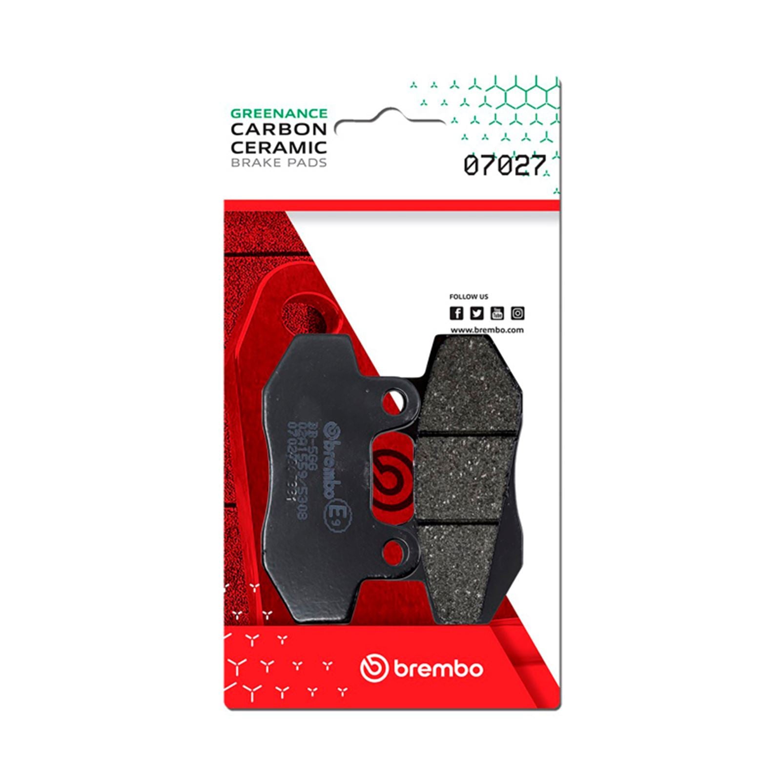 Brembo OE - Powersports Carbon Ceramic Brake Pad - Front fits Honda /Hyosung  [MPN: 07027]_1727848