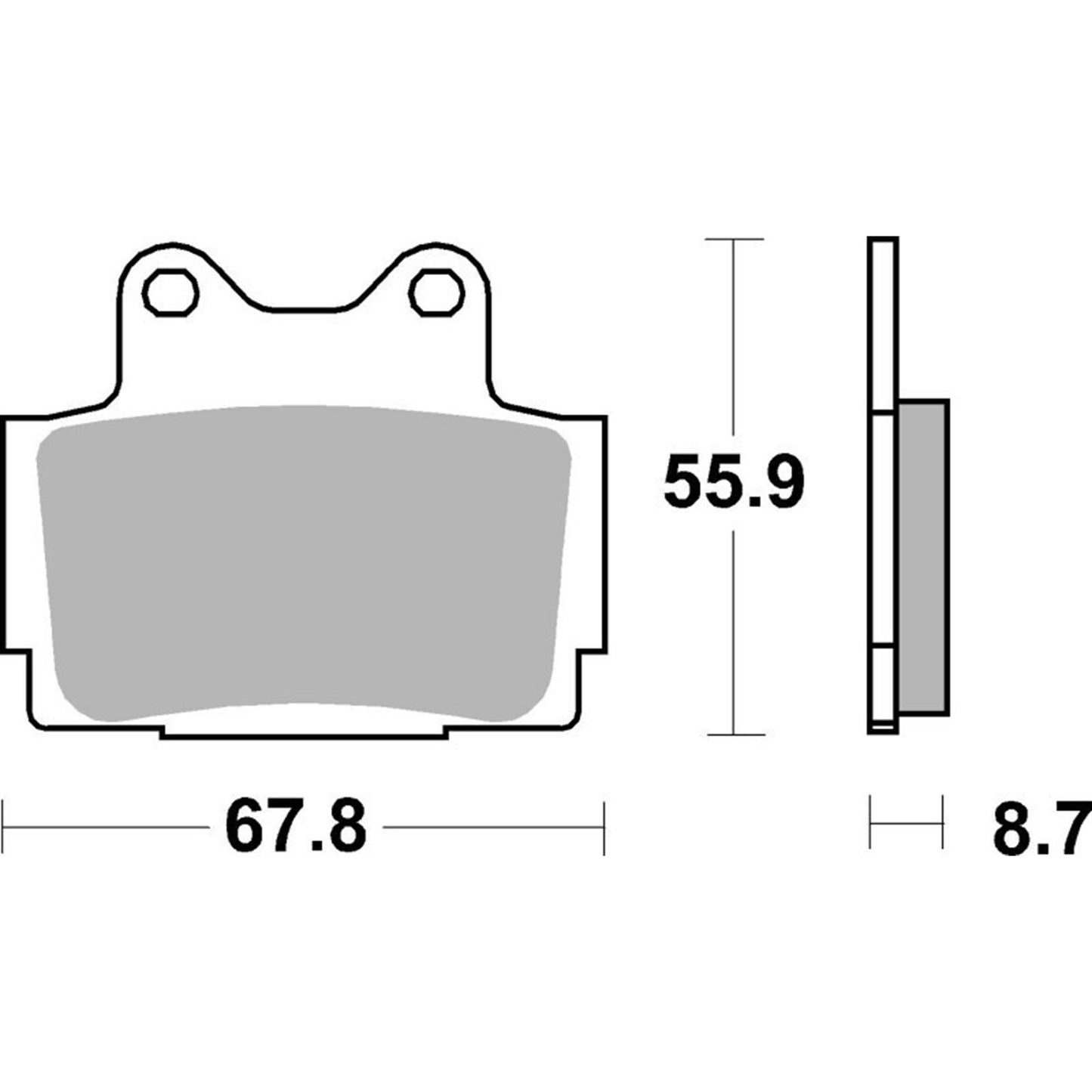 Brembo OE - Powersports Brake Pad - Rear fits 90-91 Yamaha FZX Zeal 250cc  [MPN: 07YA12SP]_2101043