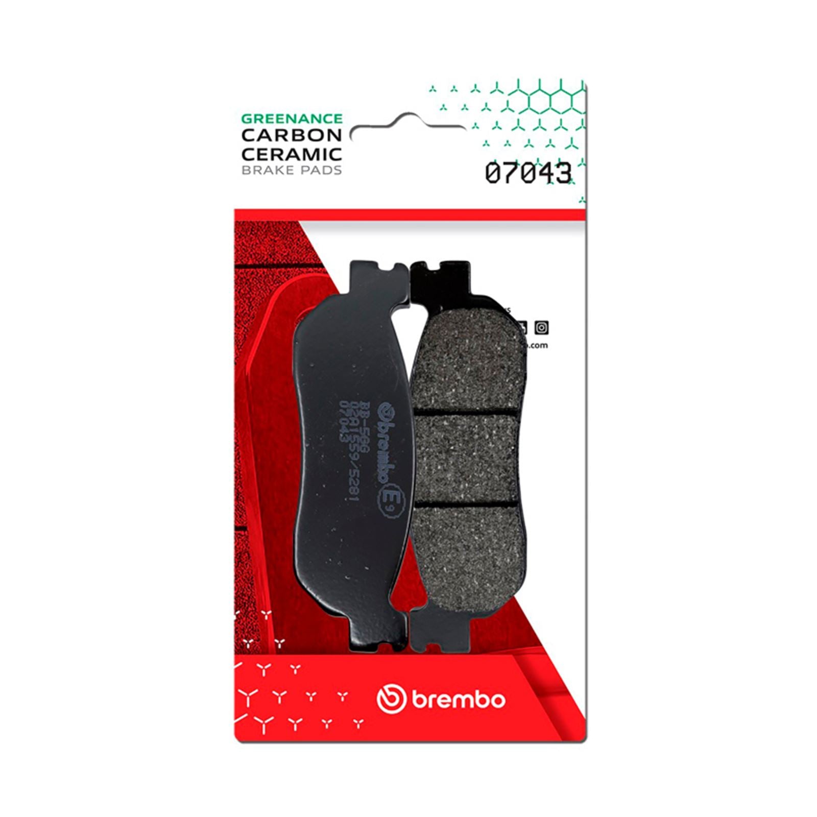 Brembo OE - Powersports Carbon Ceramic Brake Pad - Rear fits Yamaha X-City/X-Max/Yp [MPN: 07043]_1727886