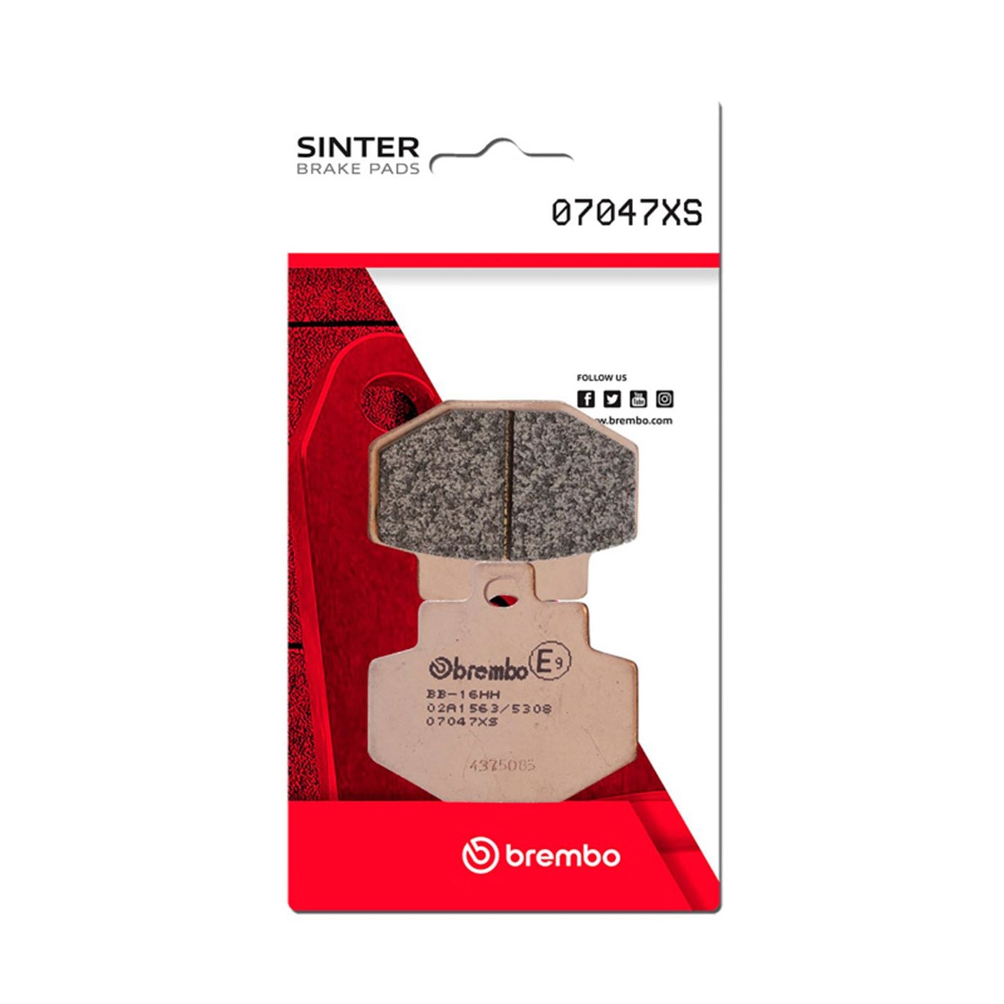Brembo OE - Powersports Brake Pad - Rear fits 00-05 Piaggio Vespa GT 60 250cc  [MPN: 07047XS]_1728176