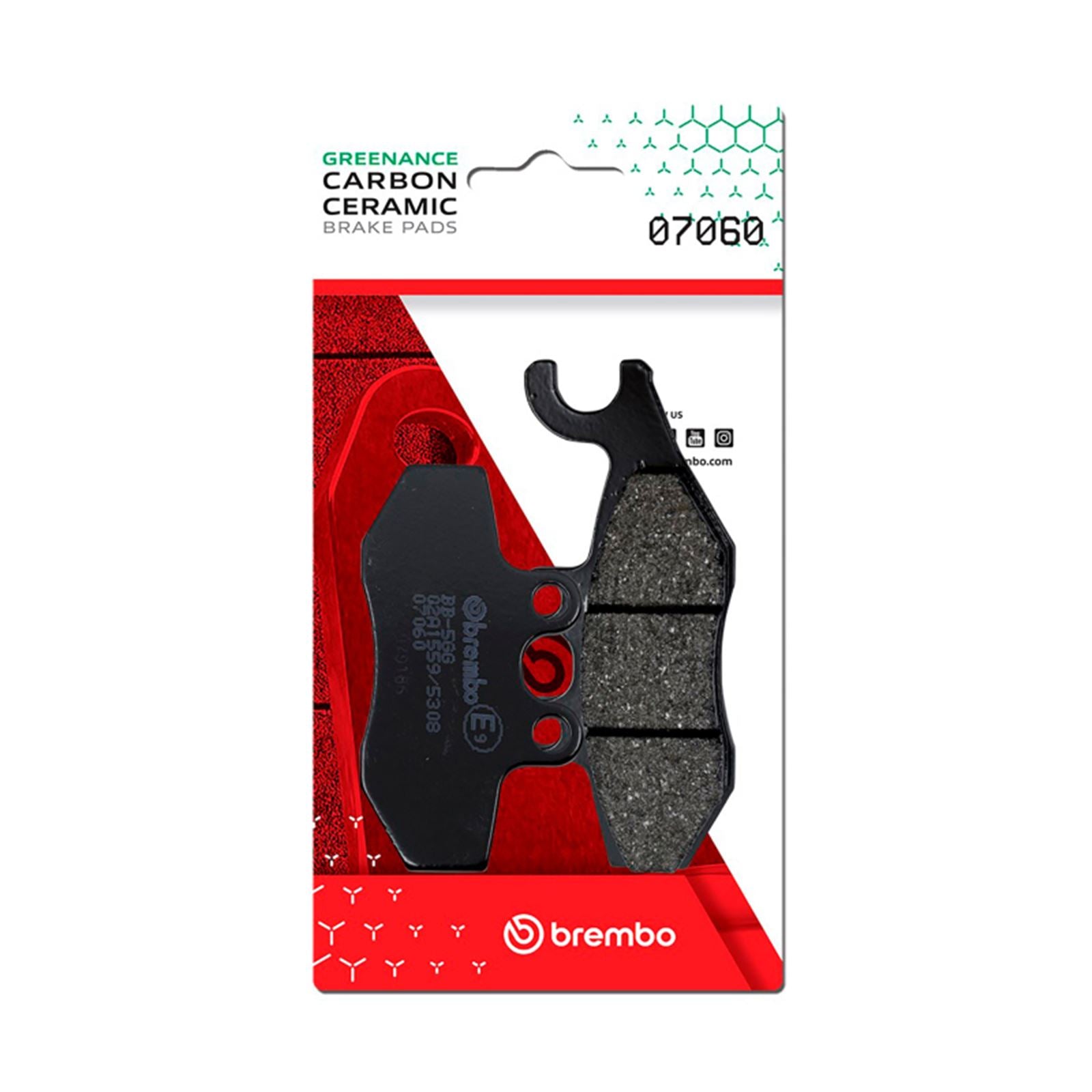 Brembo OE - Powersports Carbon Ceramic Brake Pad - Rear fits Piaggio X-Evo/Mp3/X10/Medley [MPN: 07060]_1728290