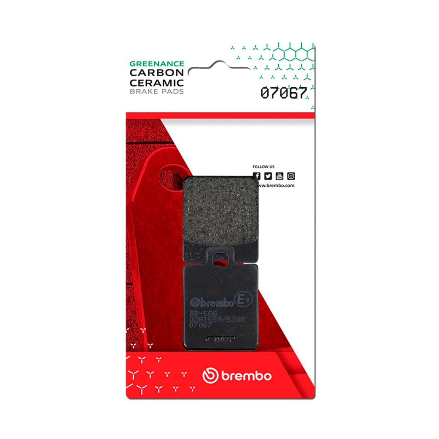 Brembo OE - Powersports Carbon Ceramic Brake Pad - Front fits Piaggio Zip/Mp3/SYMphony/Fiddle/Jet [MPN: 07067]_1729269