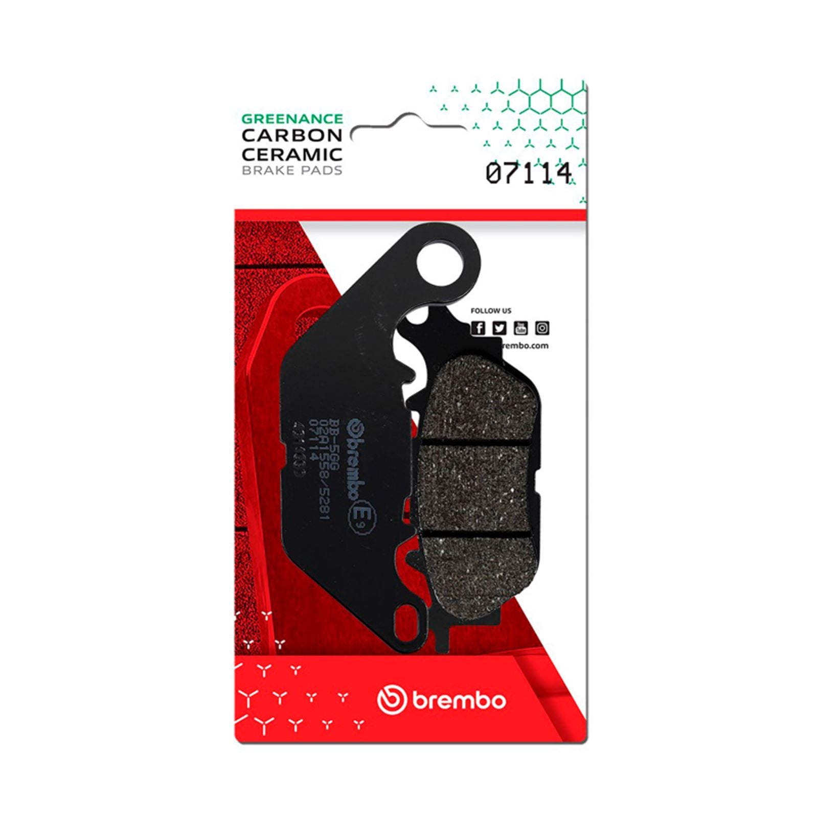 Brembo OE - Powersports Carbon Ceramic Brake Pad - Front fits Yamaha DElight [MPN: 07114]_1727846