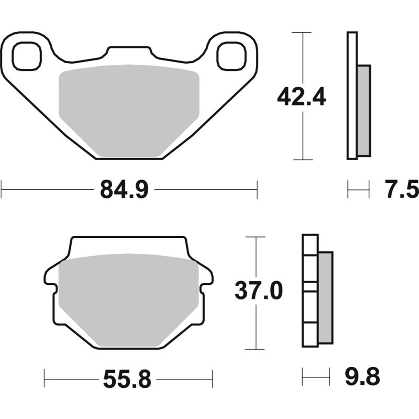Brembo OE - Powersports Brake Pad - Rear fits 90-90 Kawasaki ZZR 250cc  [MPN: 07YA54SP]_2100848