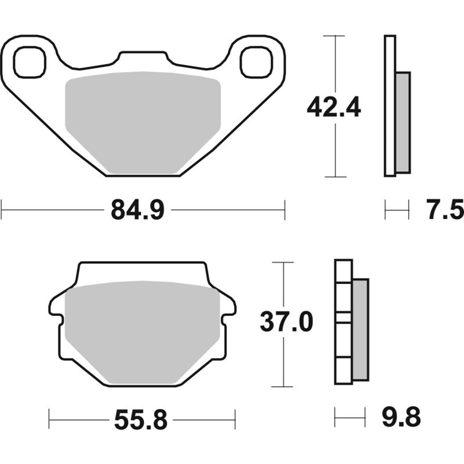 Brembo OE - Powersports Brake Pad - Rear fits 90-90 Kawasaki ZZR 250cc  [MPN: 07YA54SP]_2100848