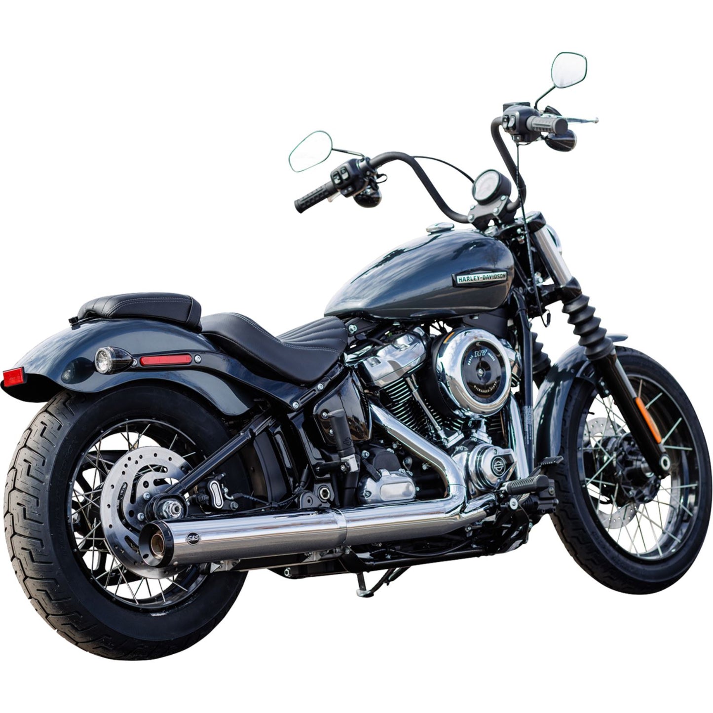S&S Cycle Grand National Slip-On Muffler - 50 State - 4" Chrome for M8 Softail [MPN: 550-1160]_1726920