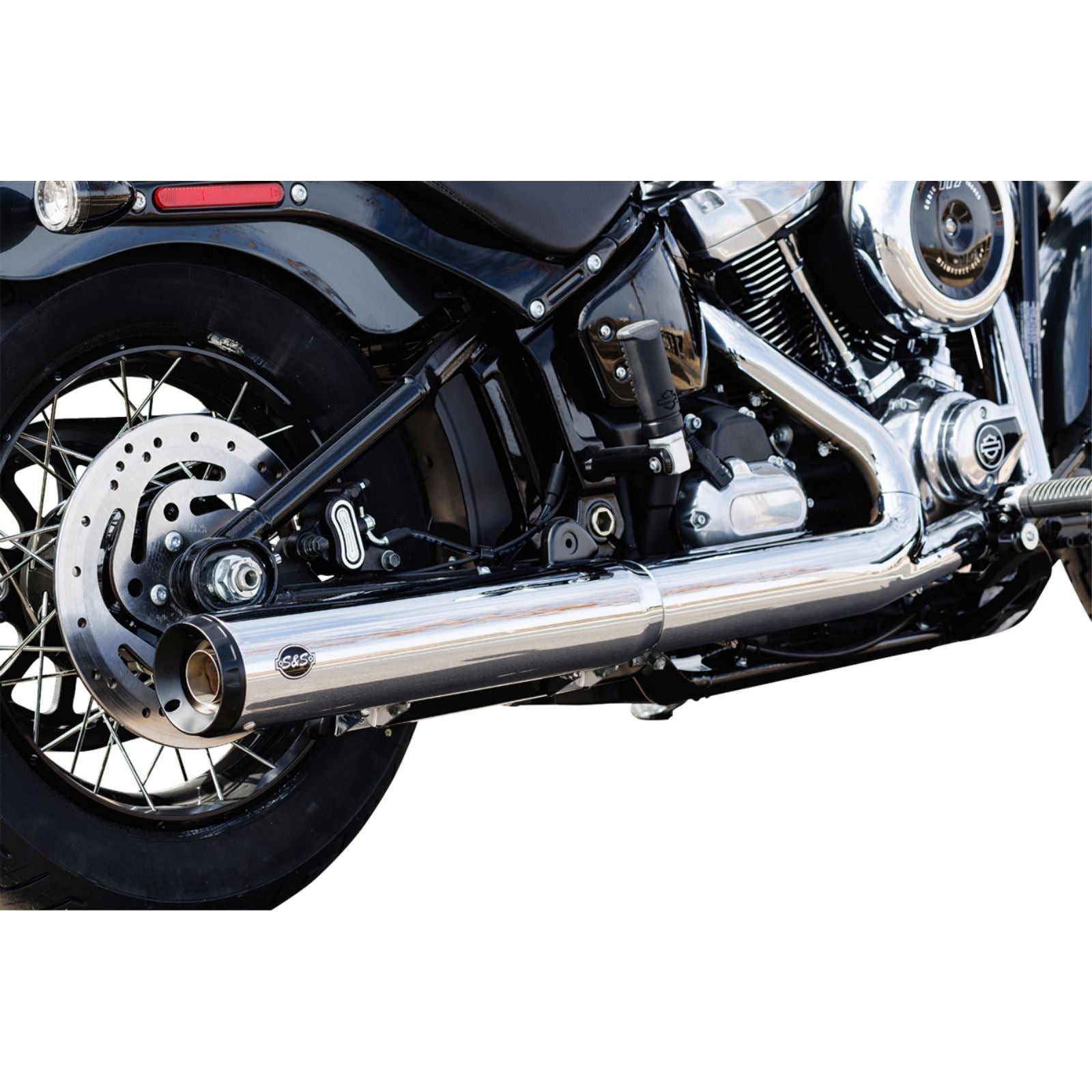 S&S Cycle Grand National Slip-On Muffler - 50 State - 4" Chrome for M8 Softail [MPN: 550-1160]_1726987