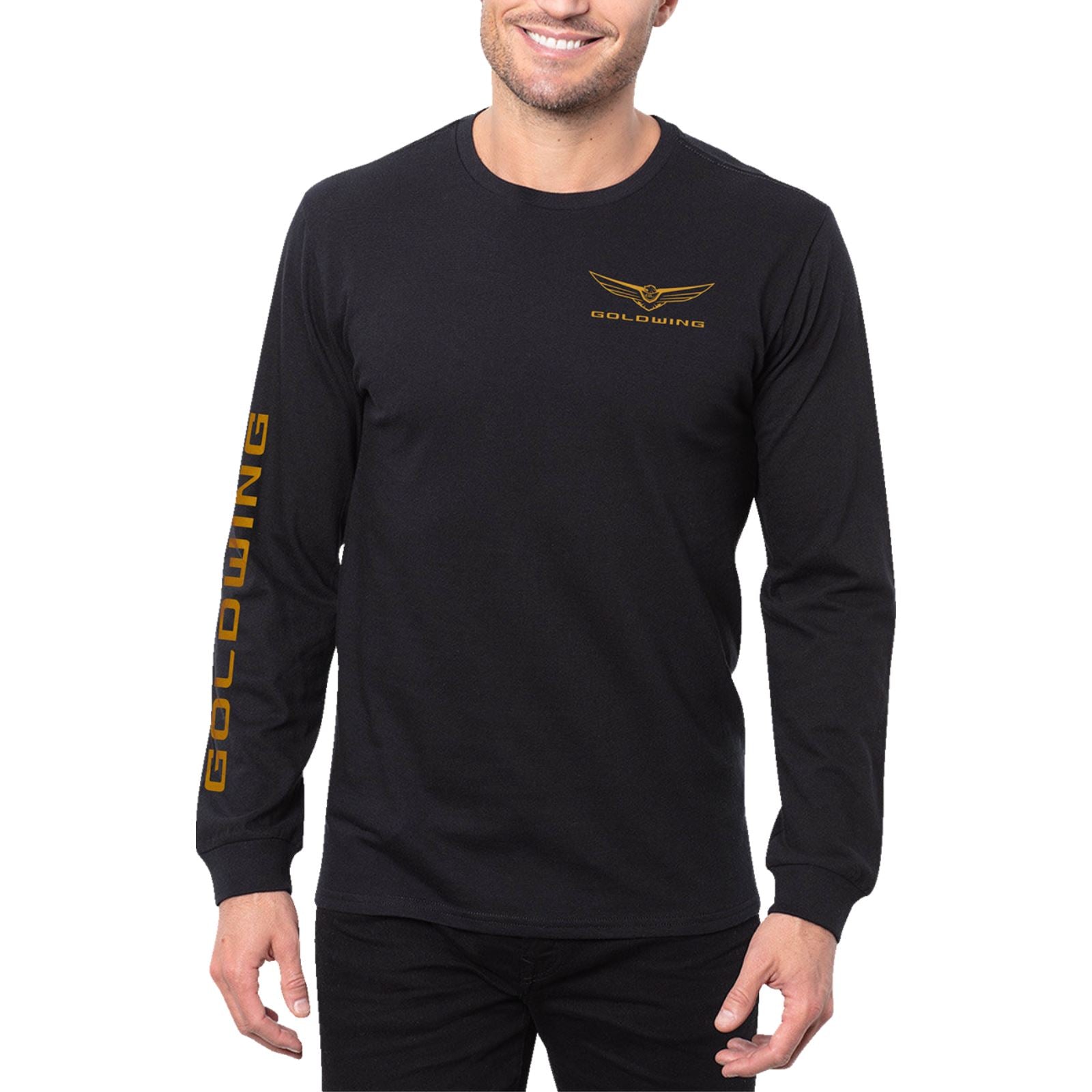 Honda Goldwing Long-Sleeve T-Shirt - Black/Gold_1727001