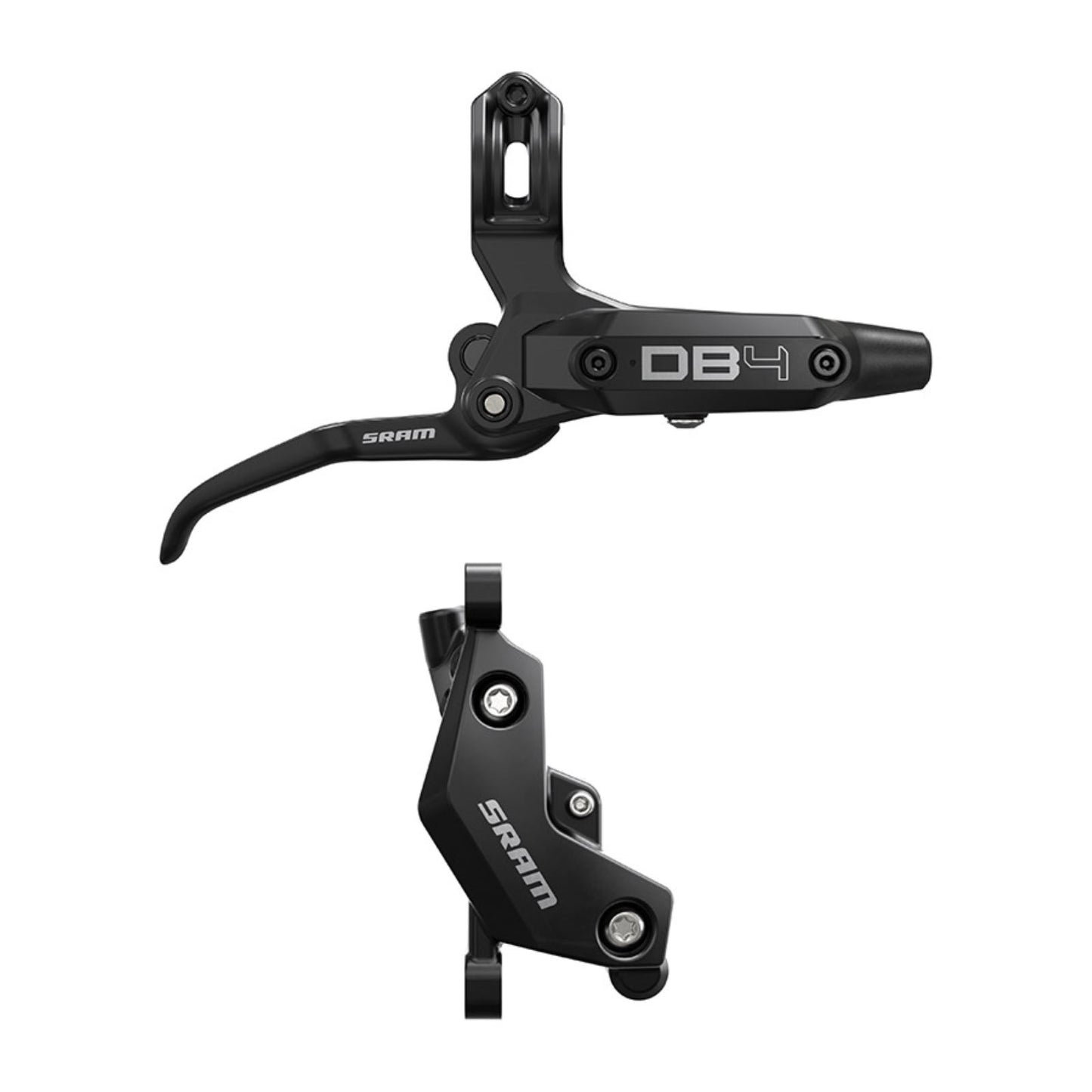 SRAM DB4 Disc Brake and Lever - Left, Front or Rear, 2000mm Hose, Post Mount, 4-Piston, Aluminum Lever, Diffusion Black, A1 [MPN: 00.5018.242.000]_1727055
