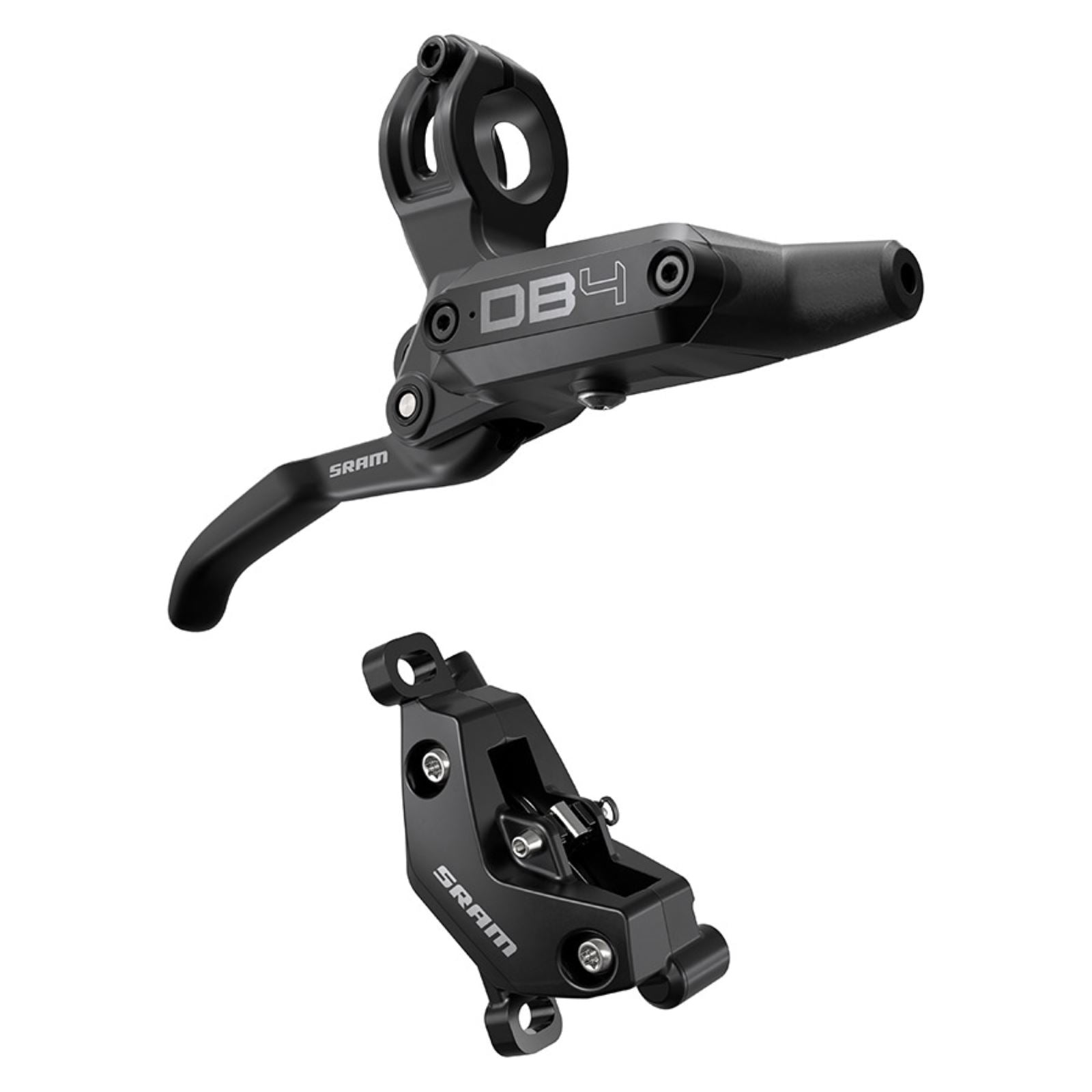 SRAM DB4 Disc Brake and Lever - Right, Front or Rear, 2000mm Hose, Post Mount, 4-Piston, Aluminum Lever, Diffusion Black, A1 [MPN: 00.5018.242.001]_1727054