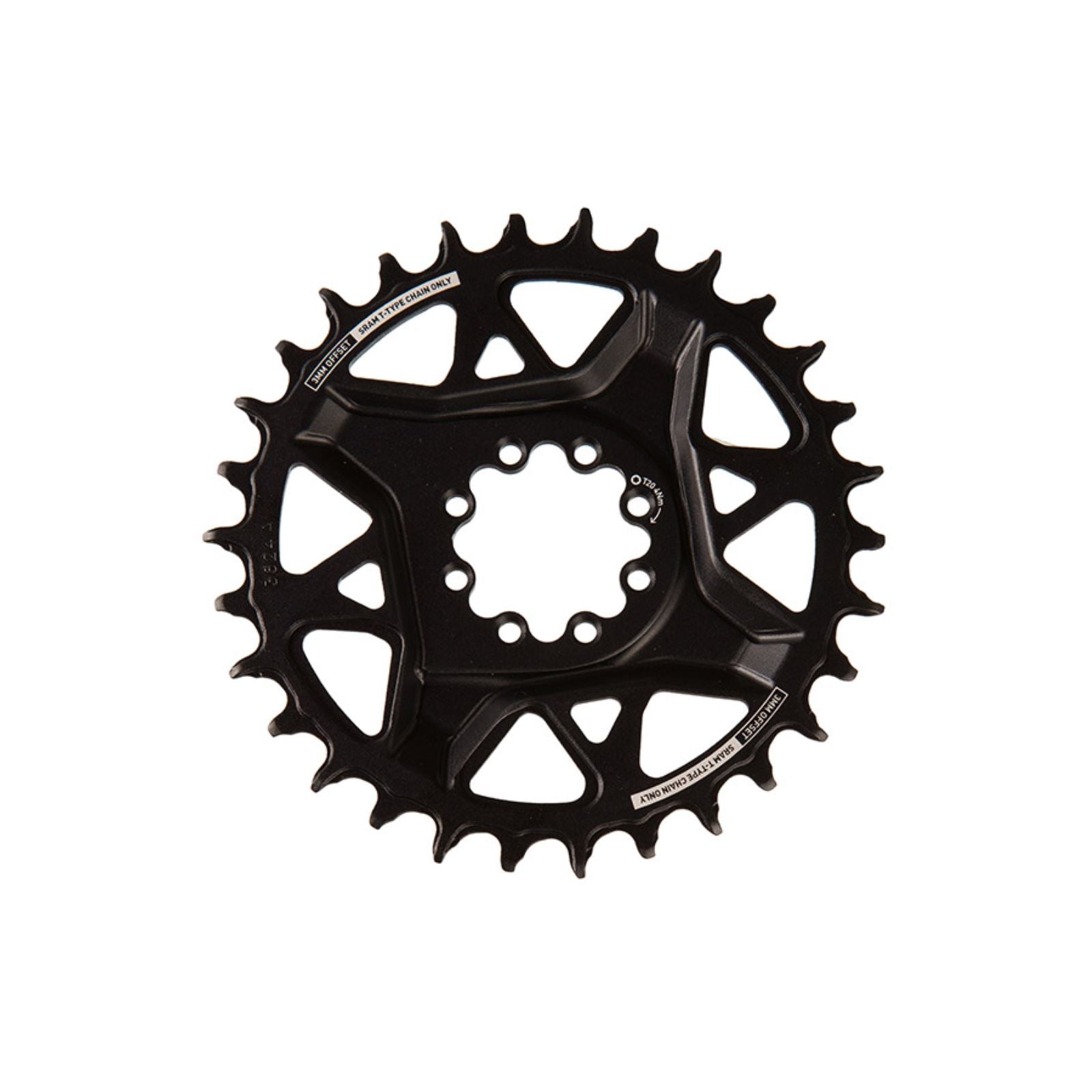 SRAM S1000 Eagle T-Type Direct Mount Chainring - 30t, 12-Speed, 8-Bolt Direct Mount, 3mm Offset, Aluminum, Black [MPN: 11.6218.071.003]_1727195