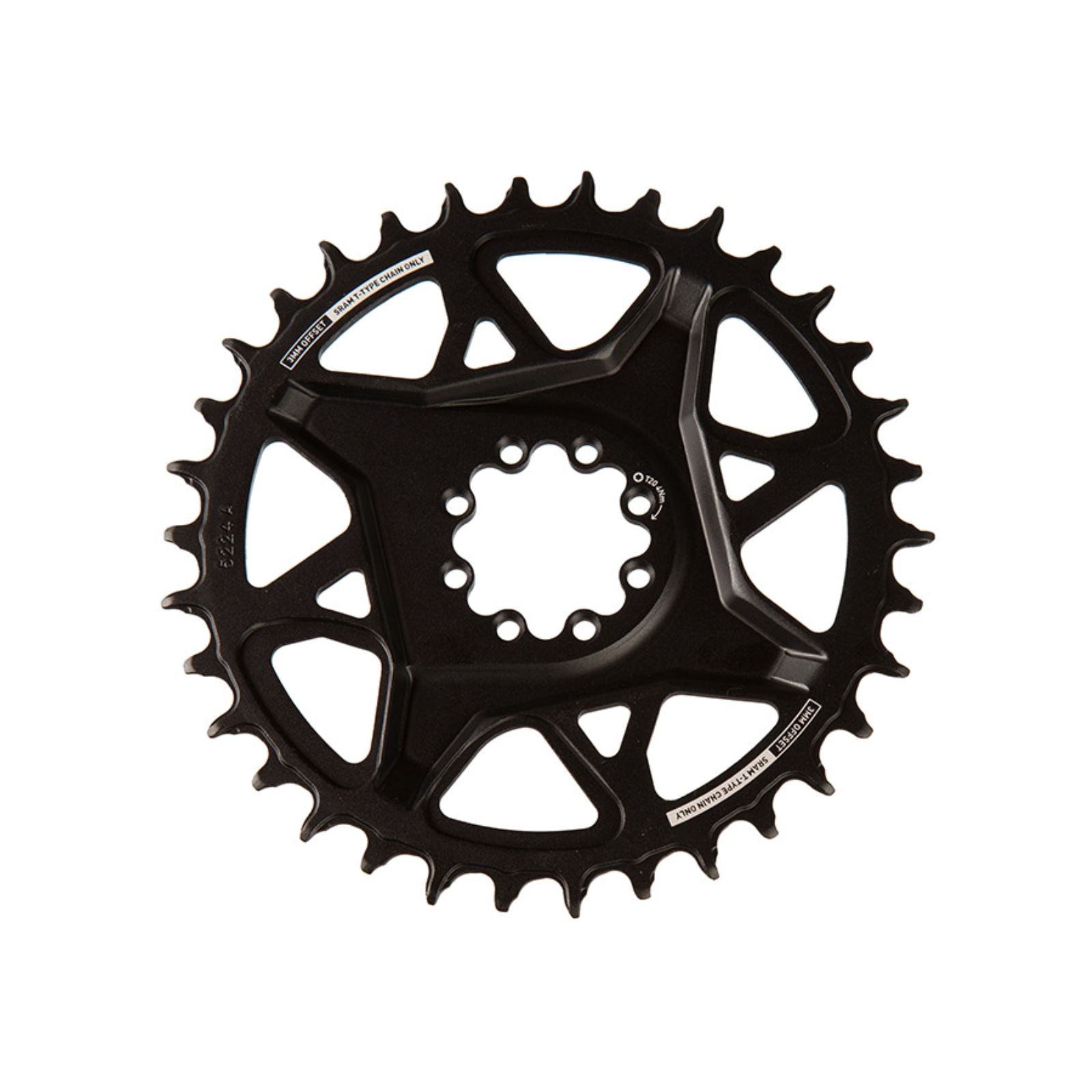 SRAM S1000 Eagle T-Type Direct Mount Chainring - 34t, 12-Speed, 8-Bolt Direct Mount, 3mm Offset, Aluminum, Black [MPN: 11.6218.071.005]_1727199
