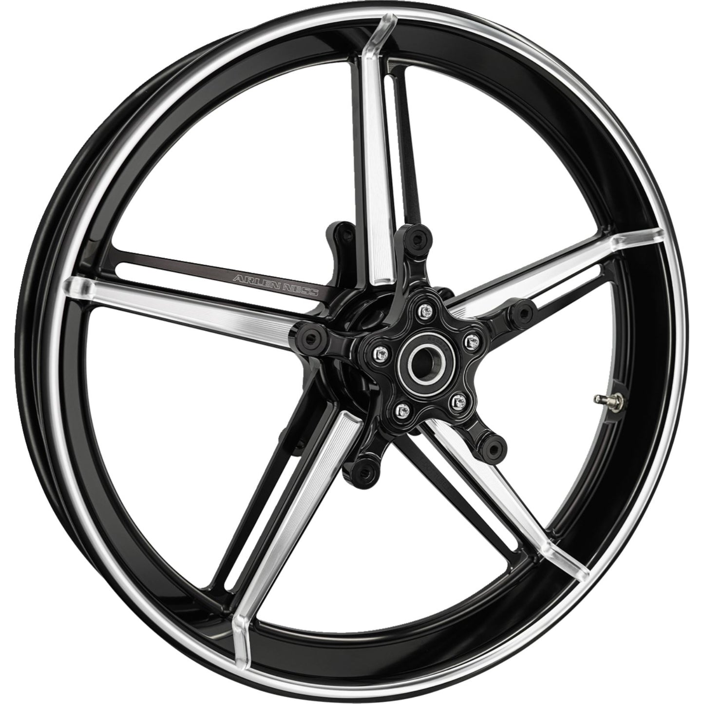 Arlen Ness Wheel with Hub/Adapter - Factory 24 - Front - Black/Contrast Cut - 21x3.5 [MPN: 91-654]_1731732