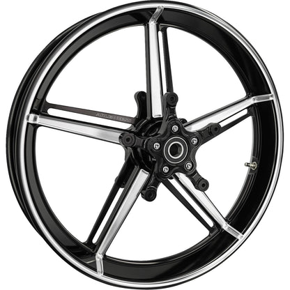 Arlen Ness Wheel with Hub/Adapter - Factory 24 - Front - Black/Contrast Cut - 21x3.5 [MPN: 91-654]_1731732