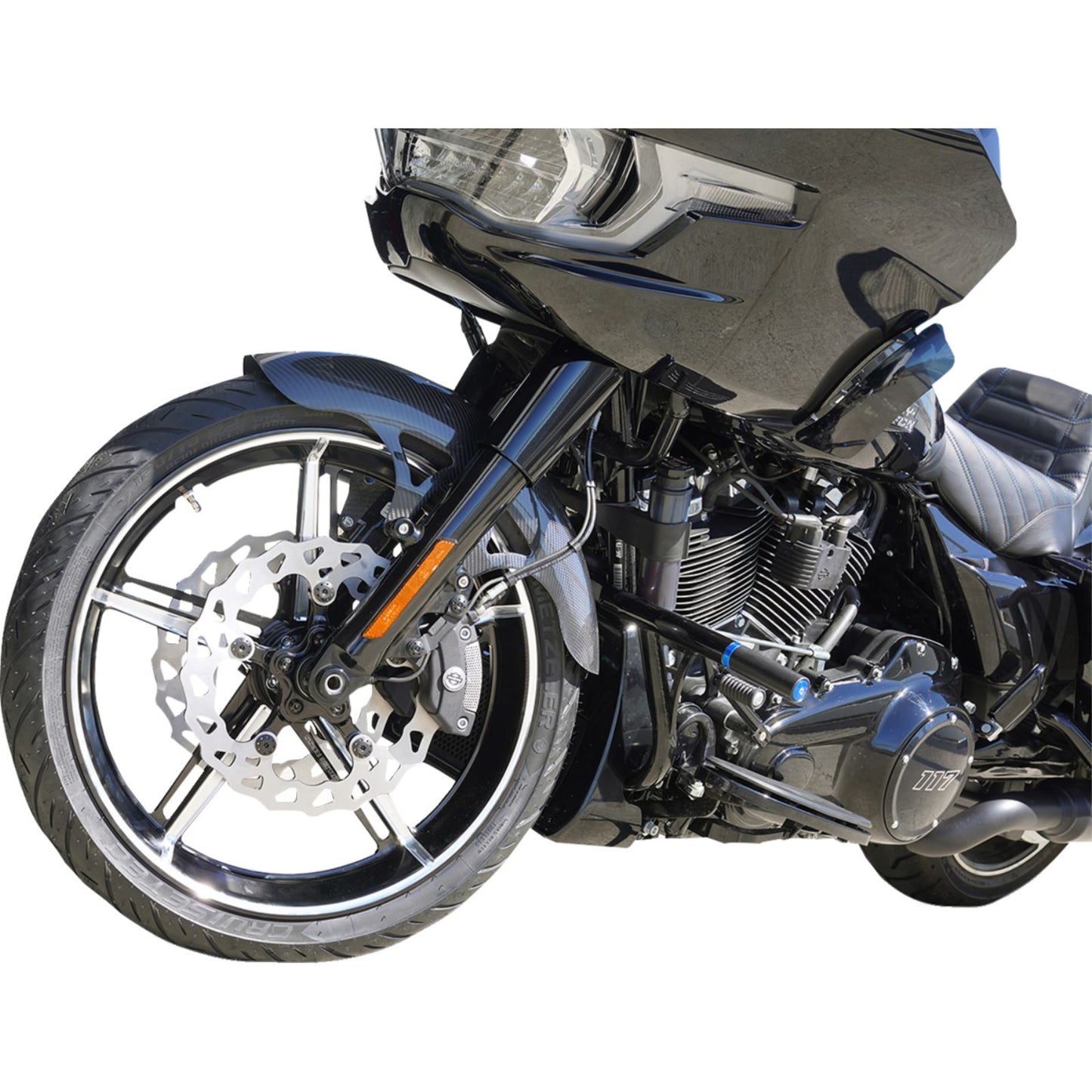 Arlen Ness Wheel with Hub/Adapter - Factory 24 - Front - Black/Contrast Cut - 21x3.5 [MPN: 91-654]_1731758