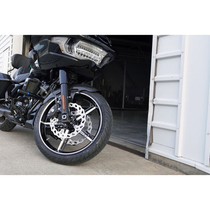 Arlen Ness Wheel with Hub/Adapter - Factory 24 - Front - Black/Contrast Cut - 21x3.5 [MPN: 91-654]_1731759
