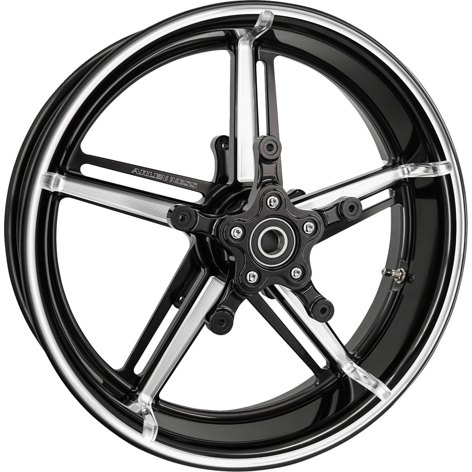 Arlen Ness Wheel with Hub/Adapter - Factory 24 - Front - Black/Contrast Cut - 21x5.5 [MPN: 91-655]_1732628