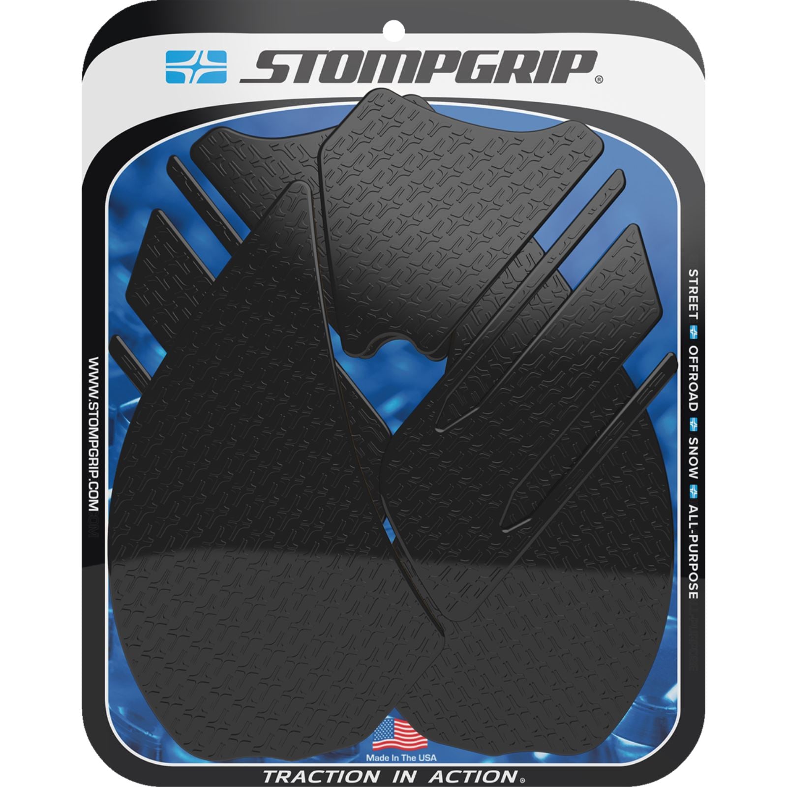 Stompgrip Traction Pad Tank Grips - Icon - Black for Ninja ZX-14 [MPN: 55-14-0042B]_1731454