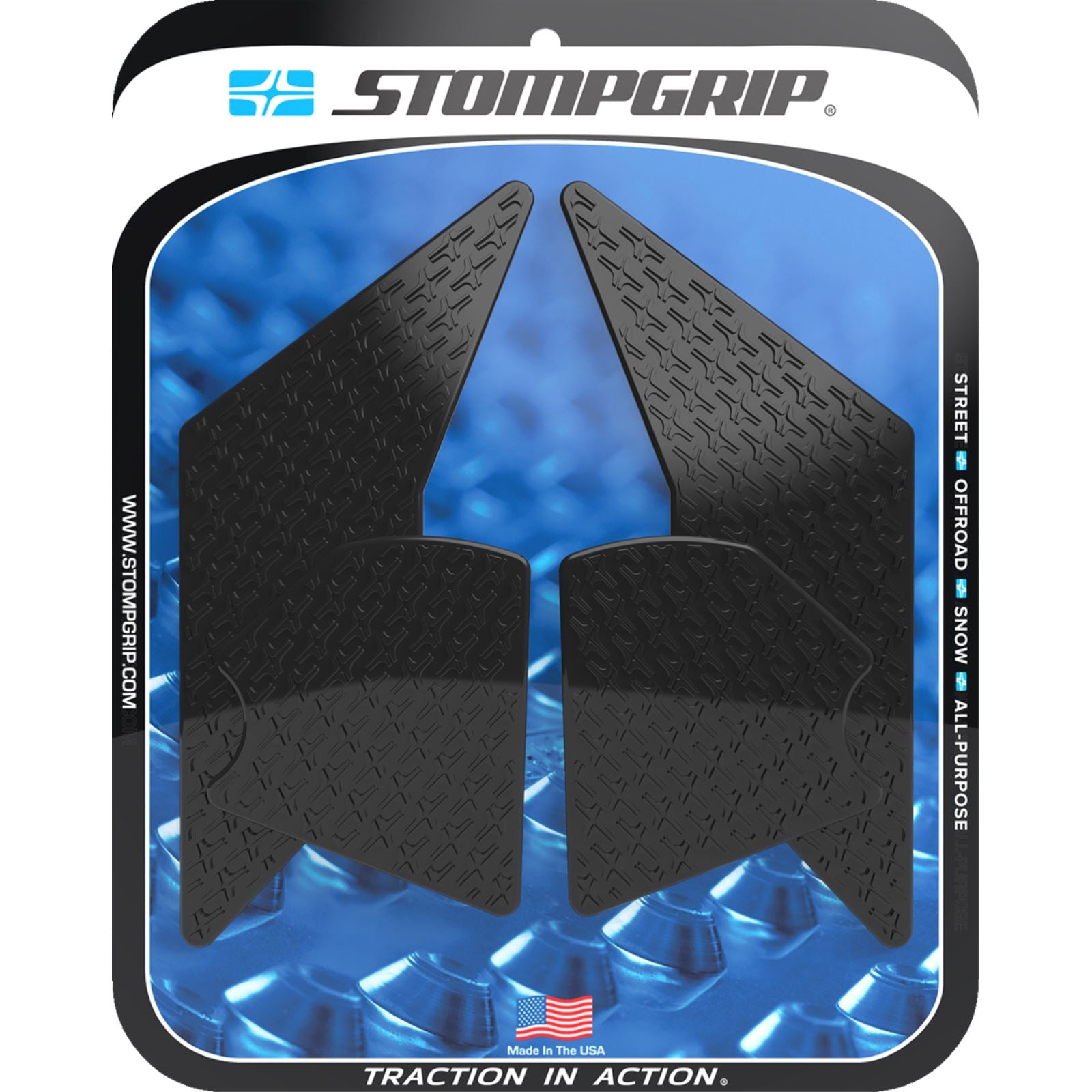Stompgrip Traction Pad Tank Grips - Icon - Black for Tenere 700 [MPN: 55-14-0196B]_1731894