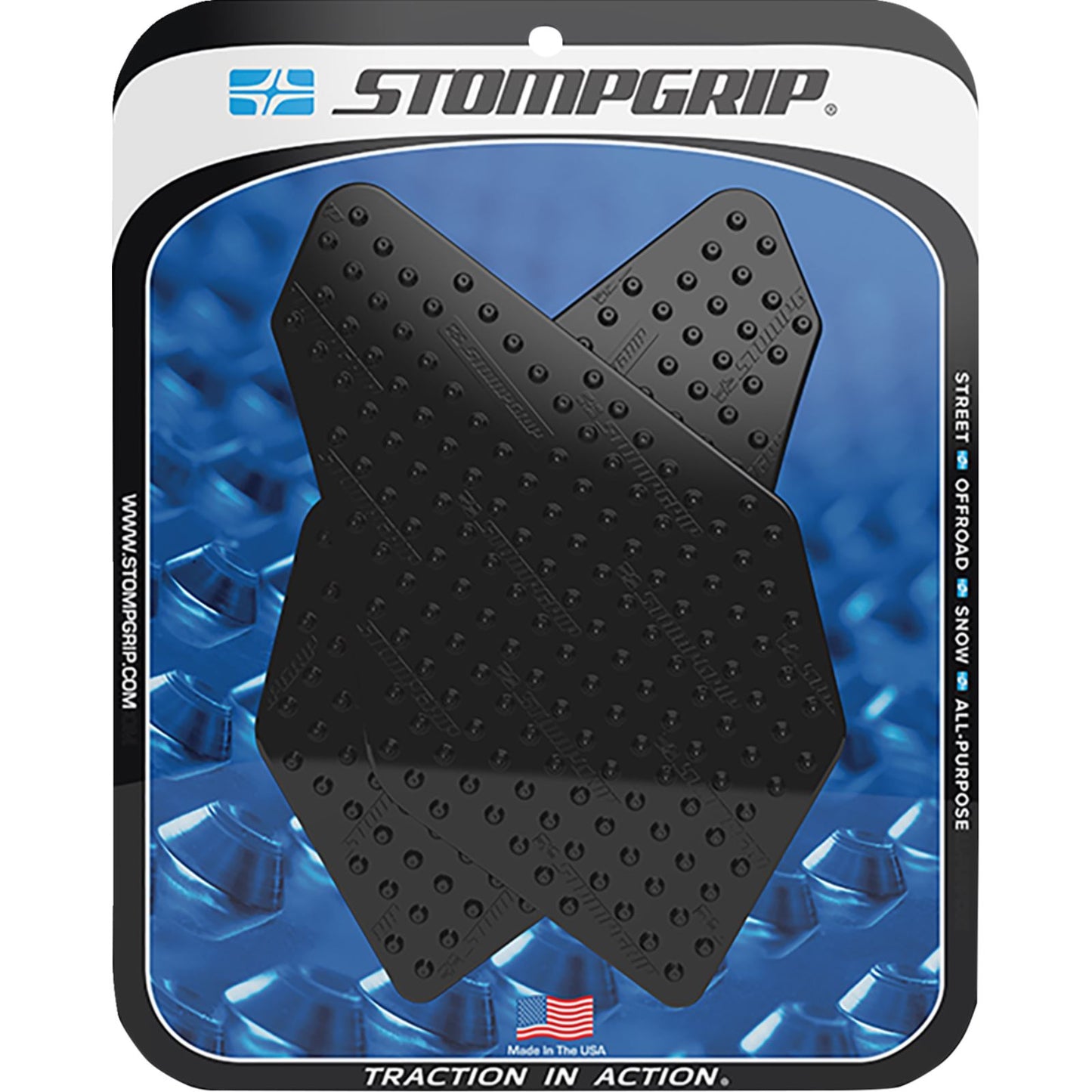Stompgrip Traction Pad Tank Grips - Volcano - Black for Versys-X 300 [MPN: 55-10-0028-1B]_1731836