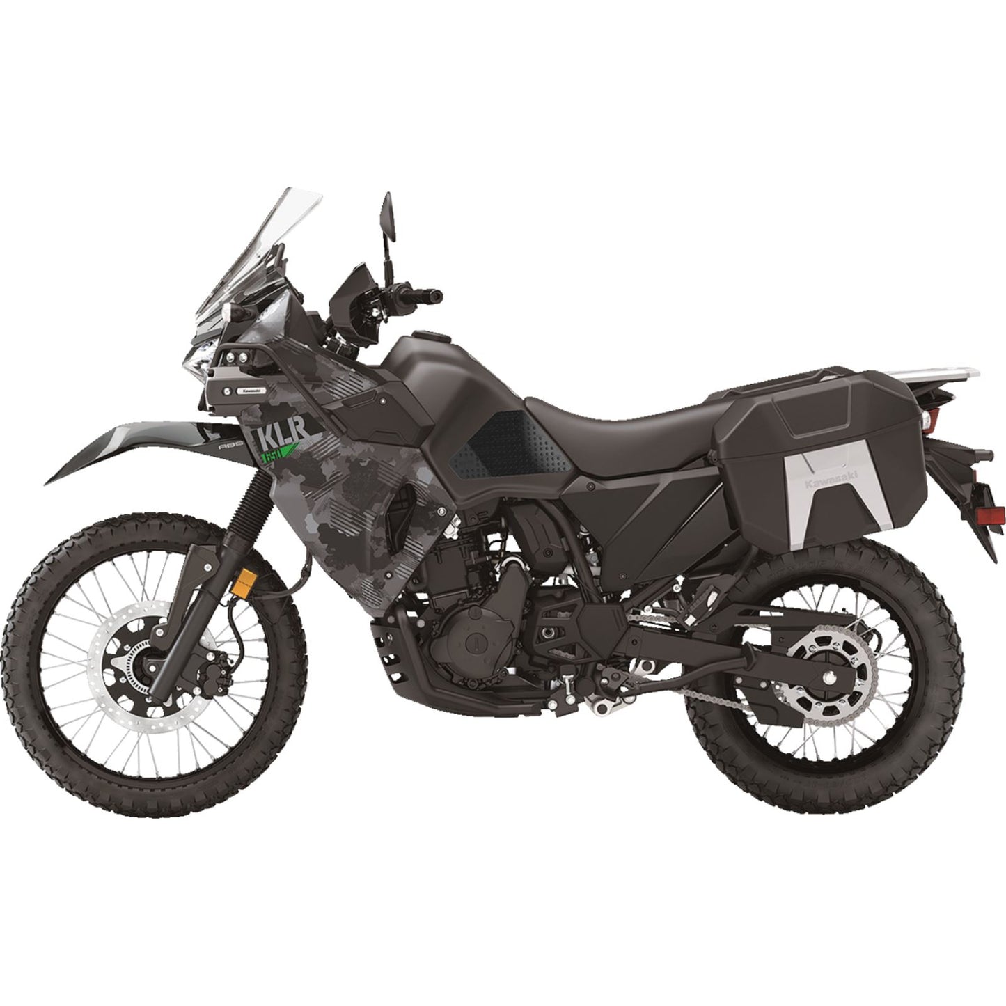 Stompgrip Traction Pad Tank Grips - Volcano - Black for KLR 650 [MPN: 55-10-0060-6B]_1731701