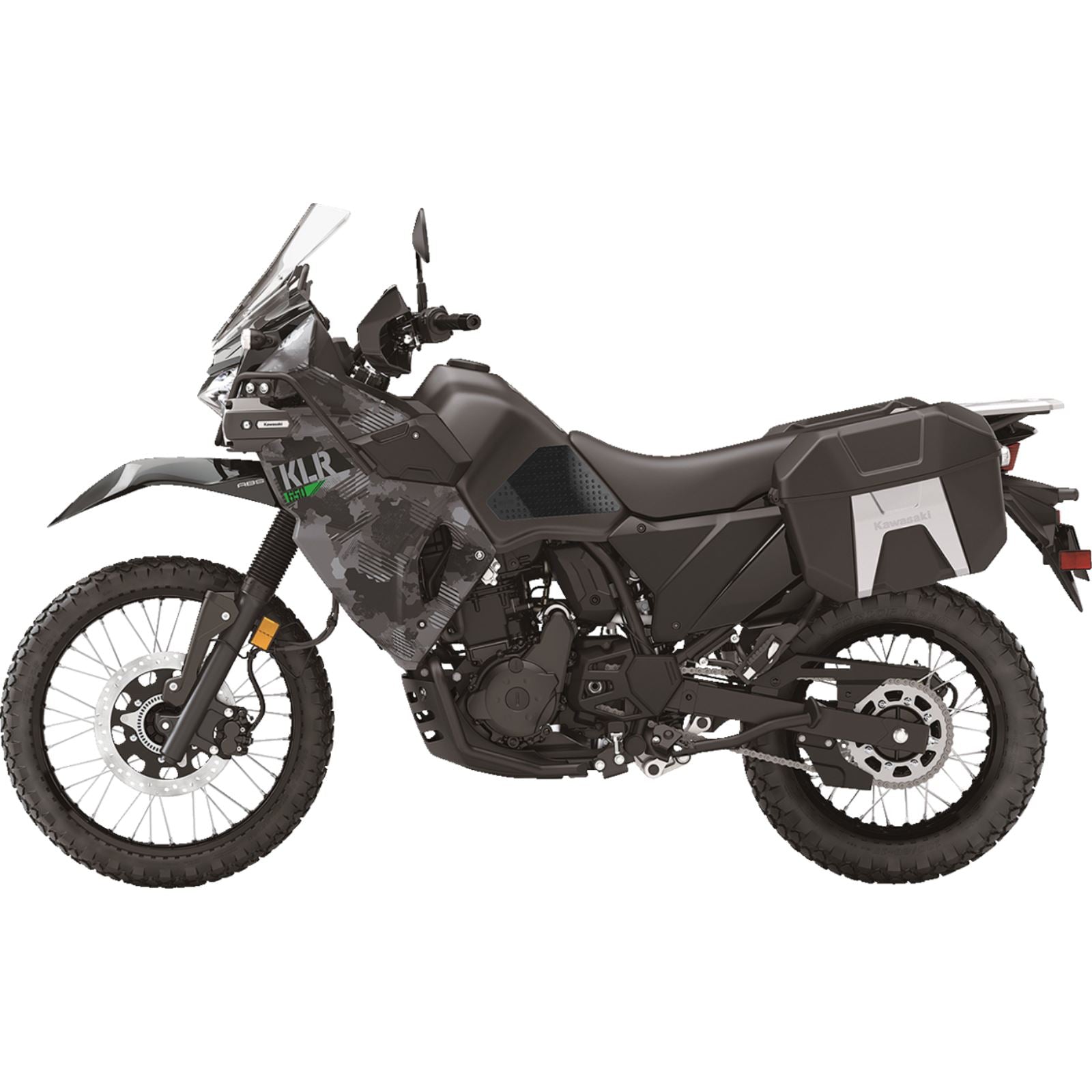 Stompgrip Traction Pad Tank Grips - Volcano - Black for KLR 650 [MPN: 55-10-0060-6B]_1731701