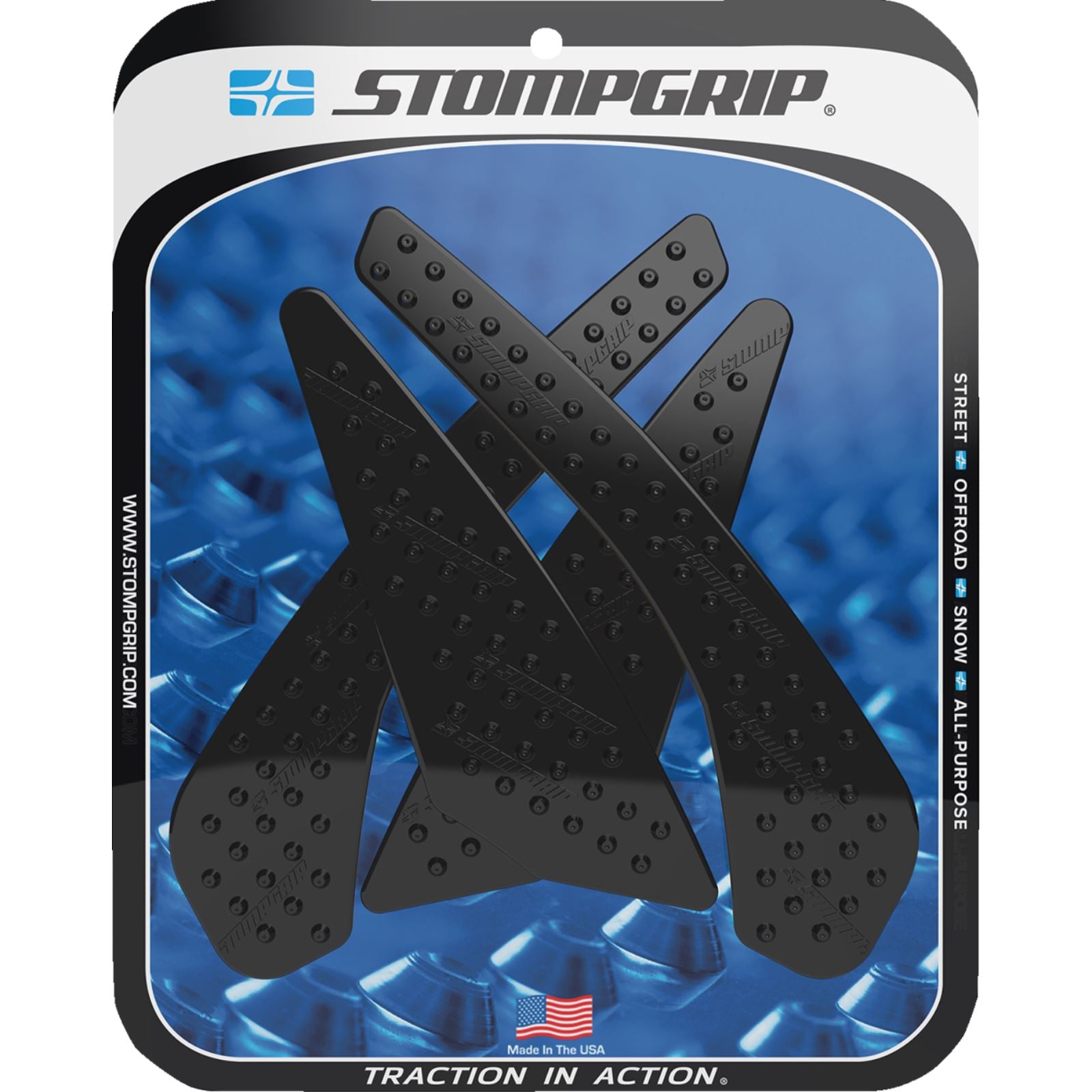 Stompgrip Traction Pad Tank Grips - Volcano - Black for GSX-S 750/Z [MPN: 55-10-0151B]_1731751