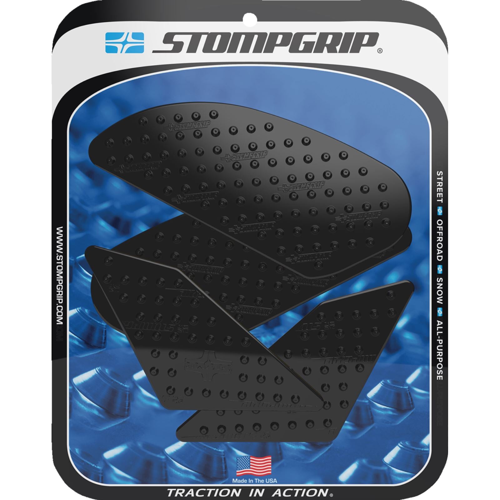 Stompgrip Traction Pad Tank Grips - Volcano - Black for CBR500R/F [MPN: 55-10-0167B]_1731582
