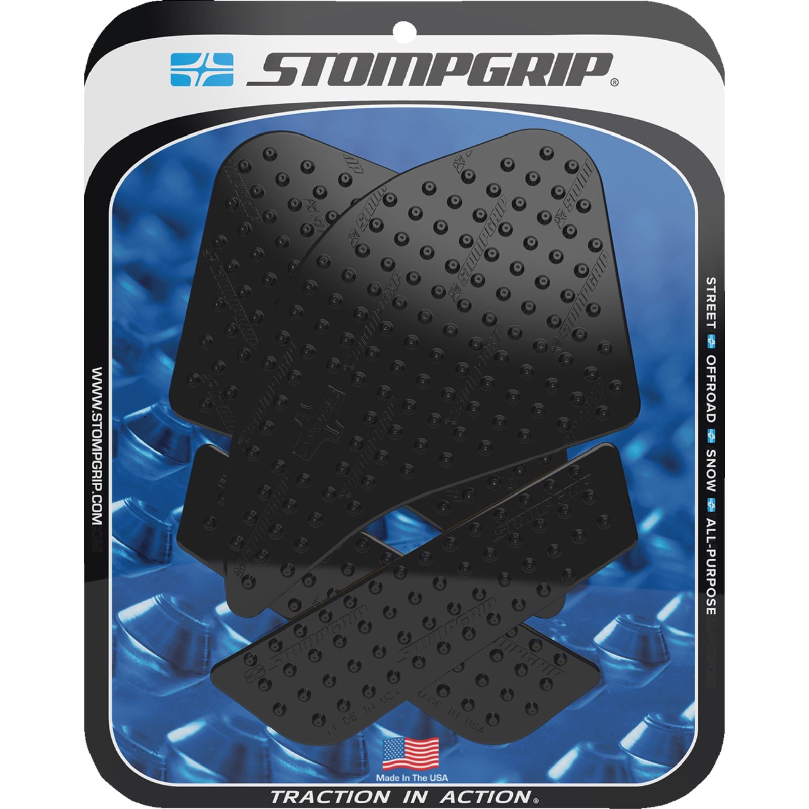Stompgrip Traction Pad Tank Grips - Volcano - Black for Ninja 1000 SX [MPN: 55-10-0178B]_1731893