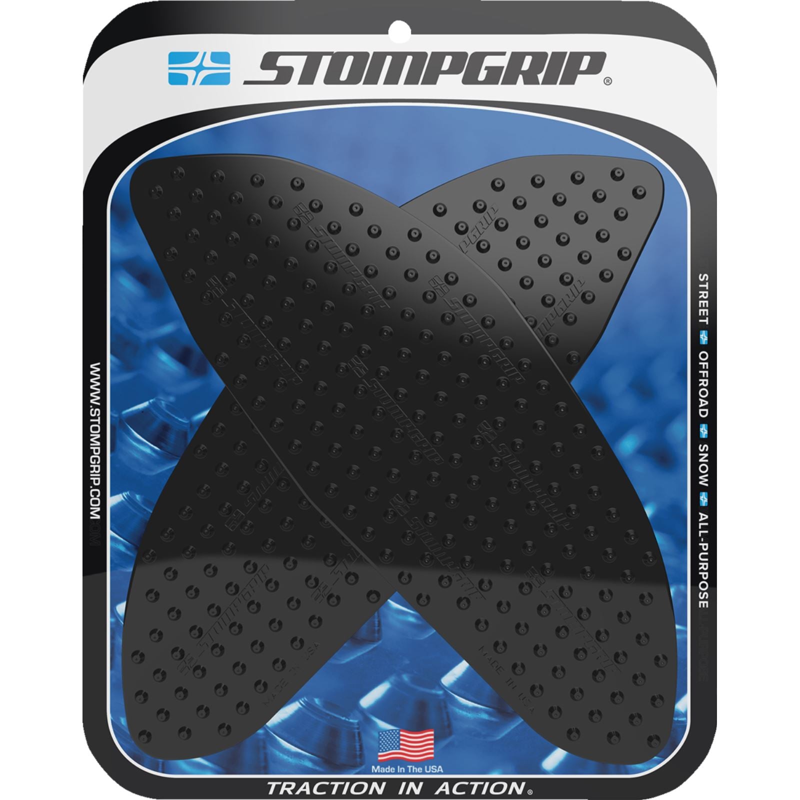Stompgrip Traction Pad Tank Grips - Volcano - Black for Aprilia [MPN: 55-10-0180B]_1731899