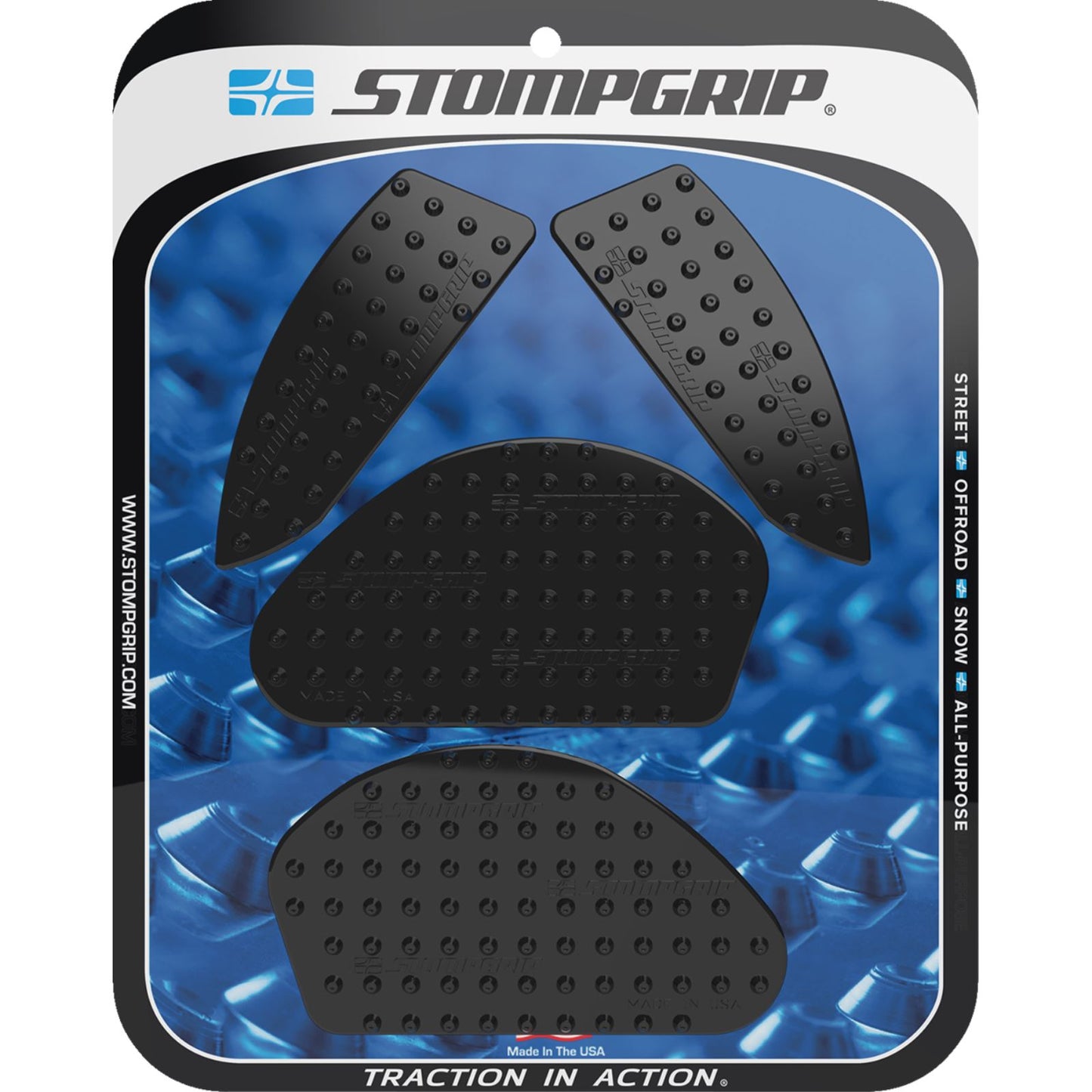 Stompgrip Traction Pad Tank Grips - Volcano - Black for MT-03 [MPN: 55-10-0205B]_1731528
