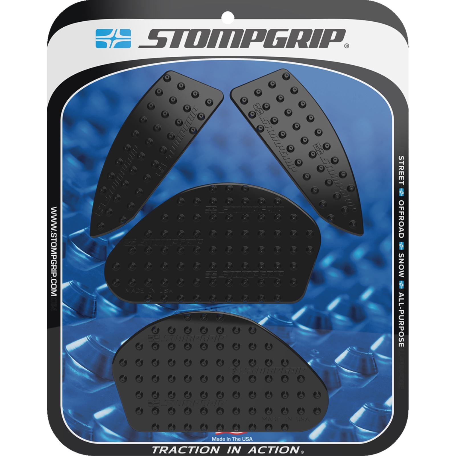 Stompgrip Traction Pad Tank Grips - Volcano - Black for MT-03 [MPN: 55-10-0205B]_1731528