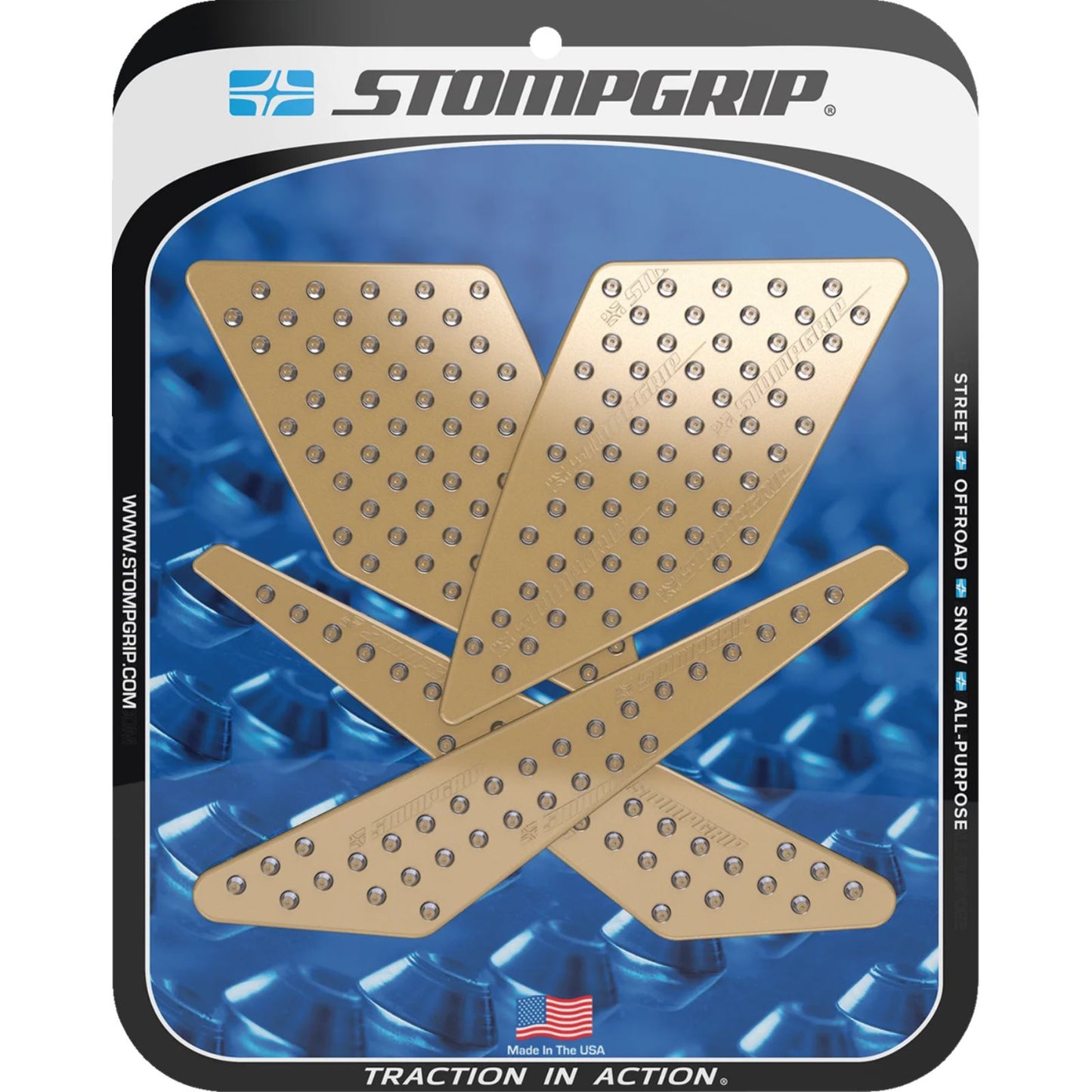 Stompgrip Traction Pad Tank Grips - Volcano - Clear for KLR 300/SM [MPN: 55-10-0089-1C]_1731531